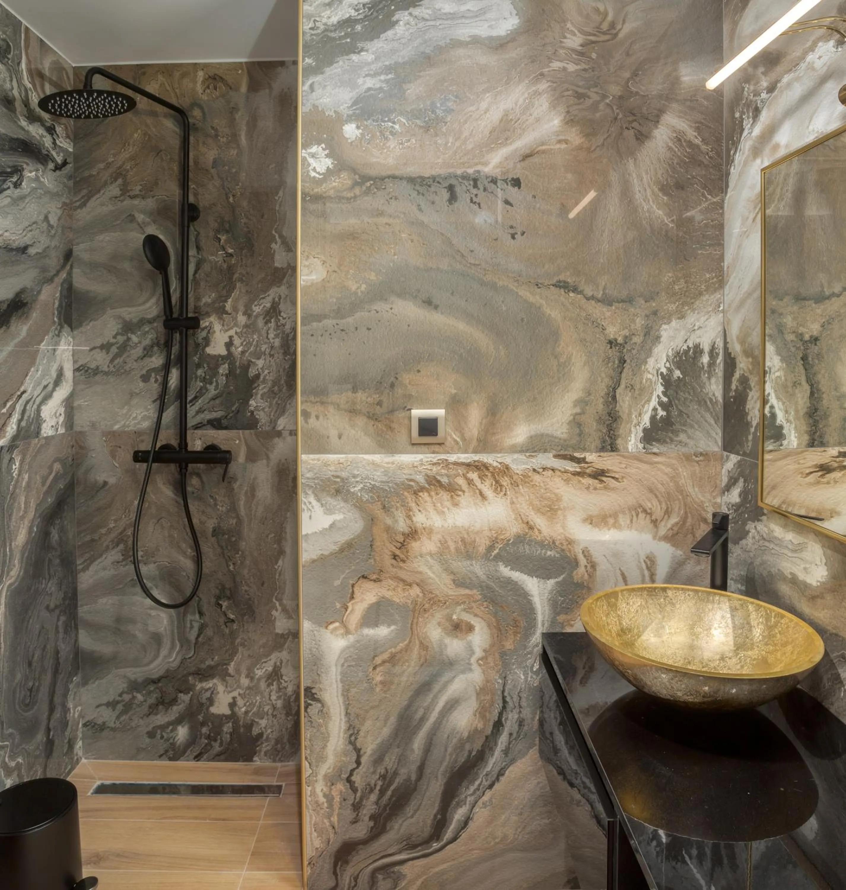 Shower in Royal Gold City Suites by Omilos Hotels