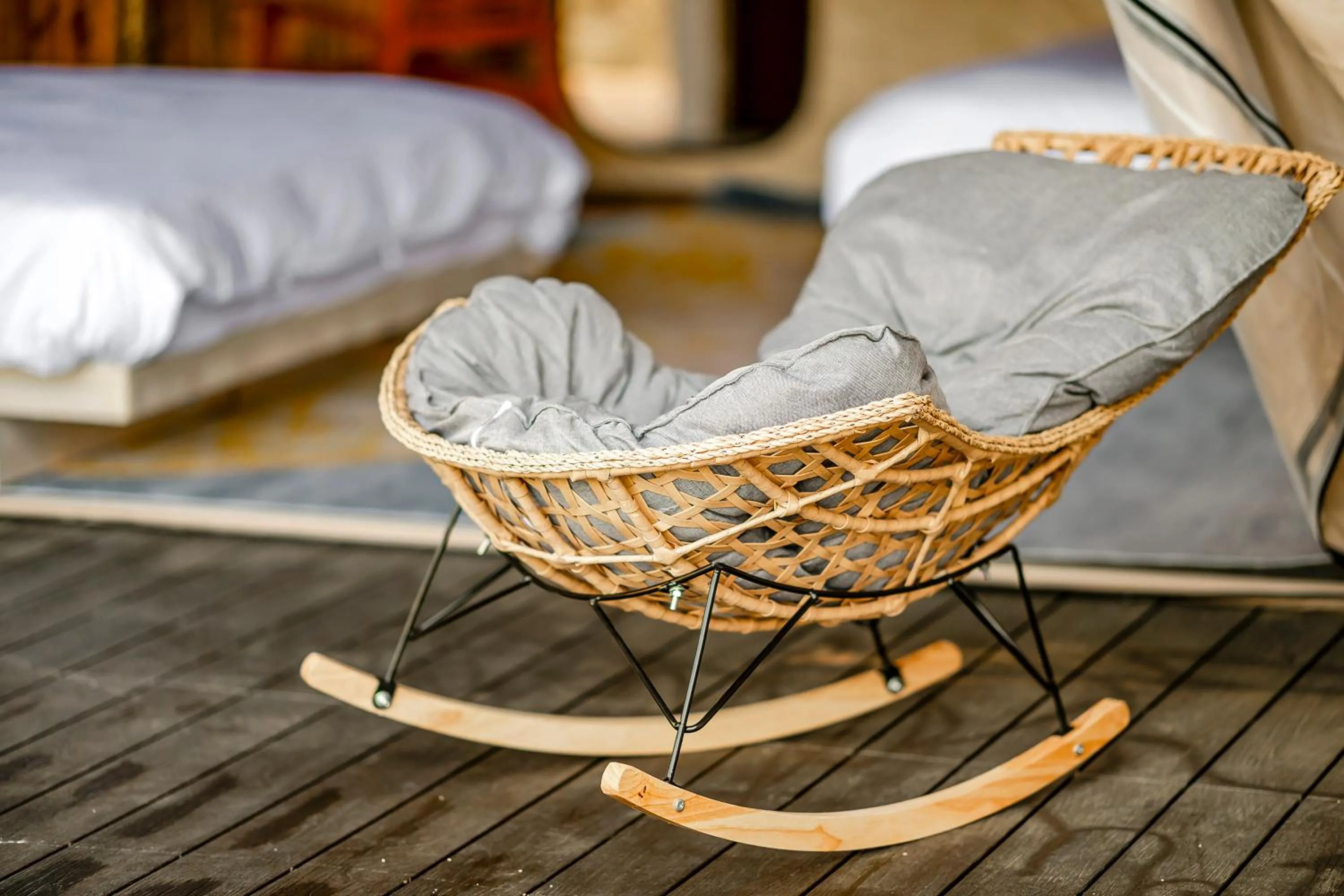 Seating area in Grow Tree Glamping