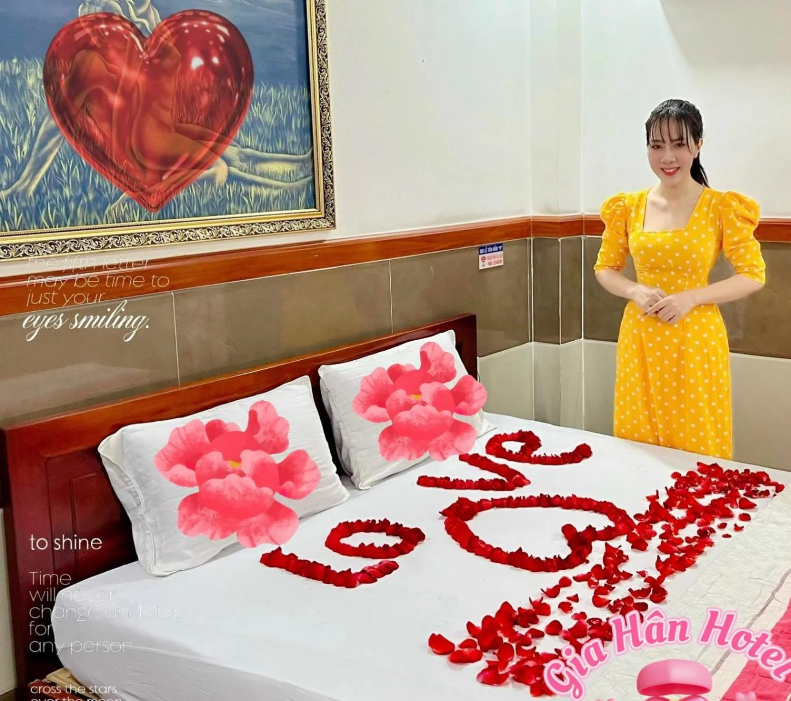 Decorative detail, Bed in Gia Hân Hotel