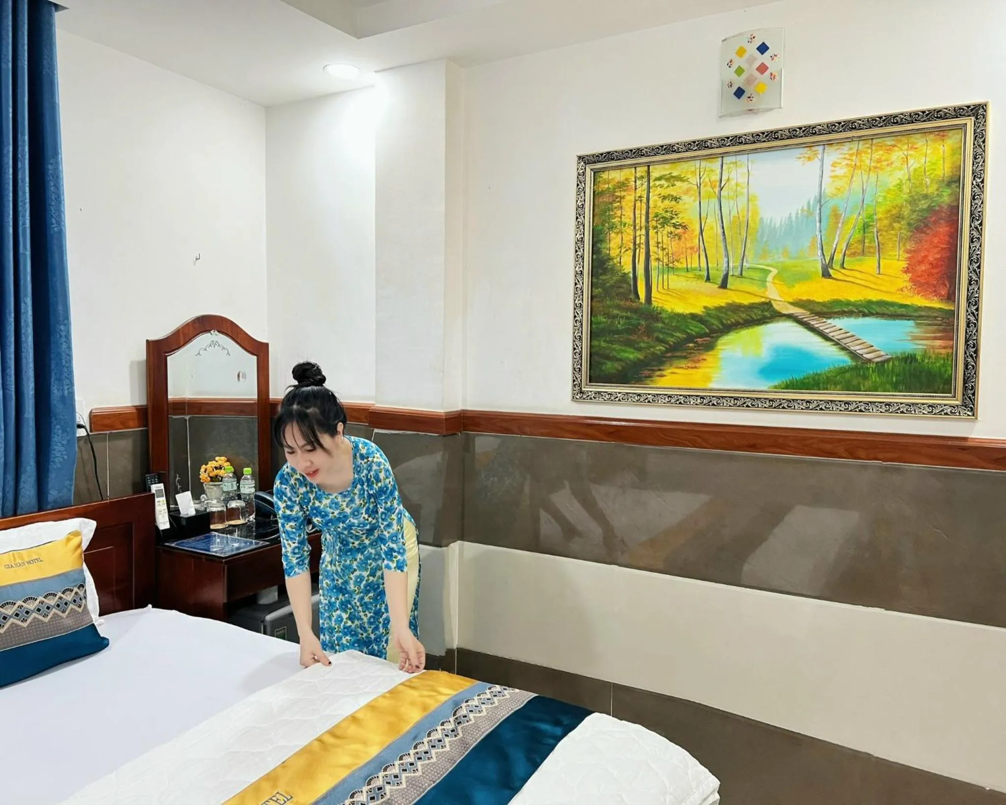 Decorative detail, Bed in Gia Hân Hotel