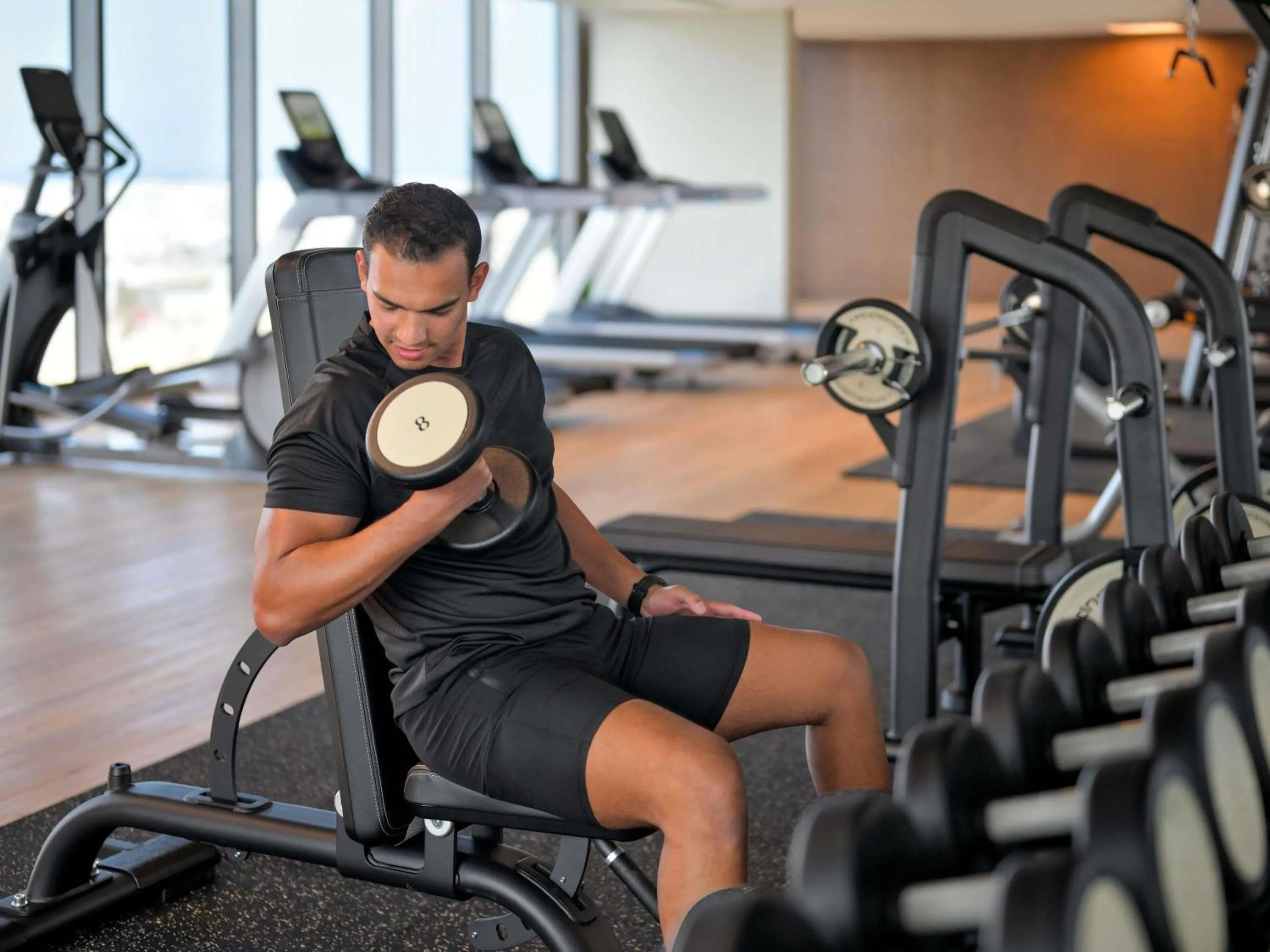 Fitness centre/facilities in Mövenpick Hotel & Apartments Ghala Muscat