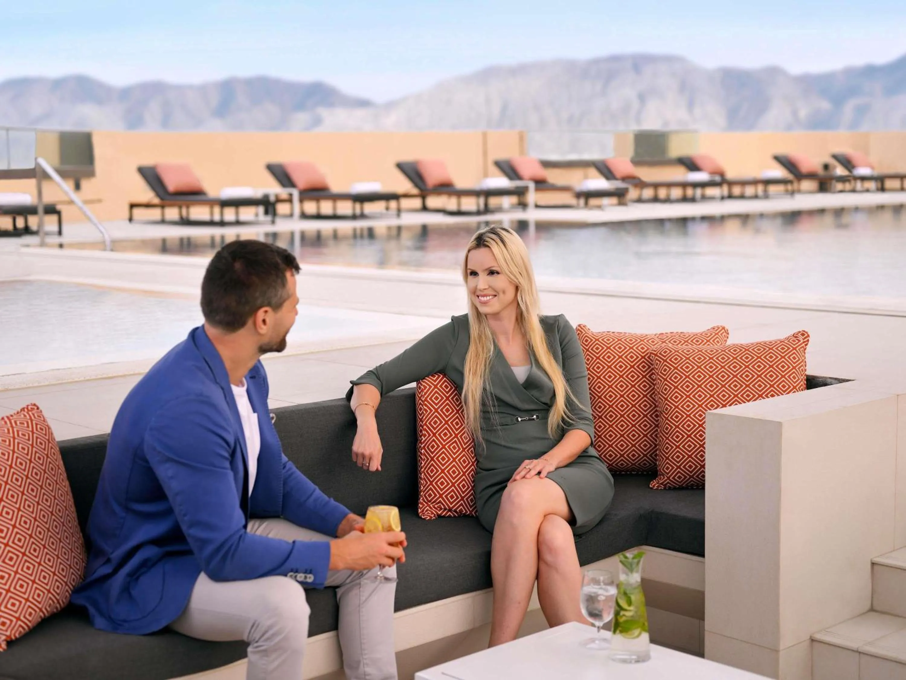 Pool view in Mövenpick Hotel & Apartments Ghala Muscat