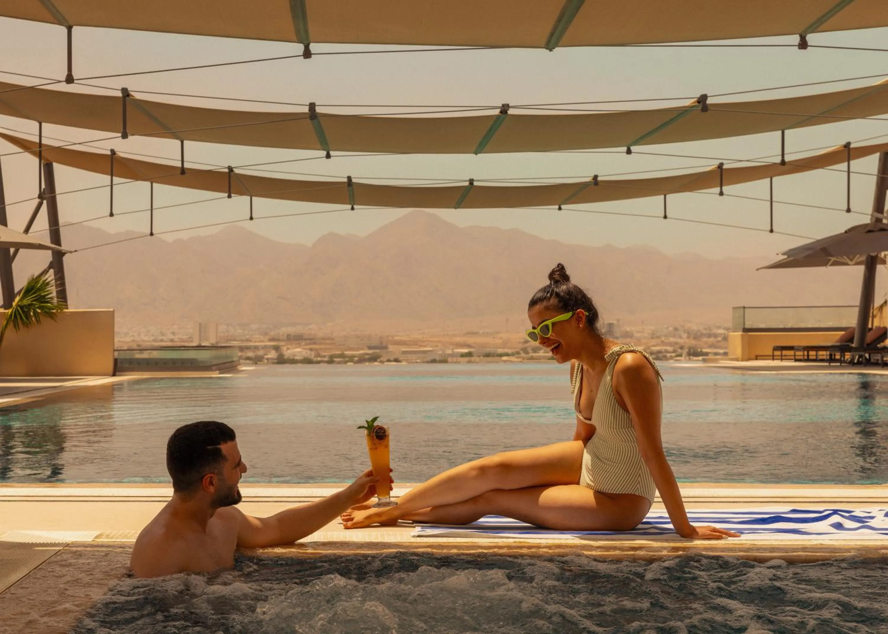 Pool view in Mövenpick Hotel & Apartments Ghala Muscat