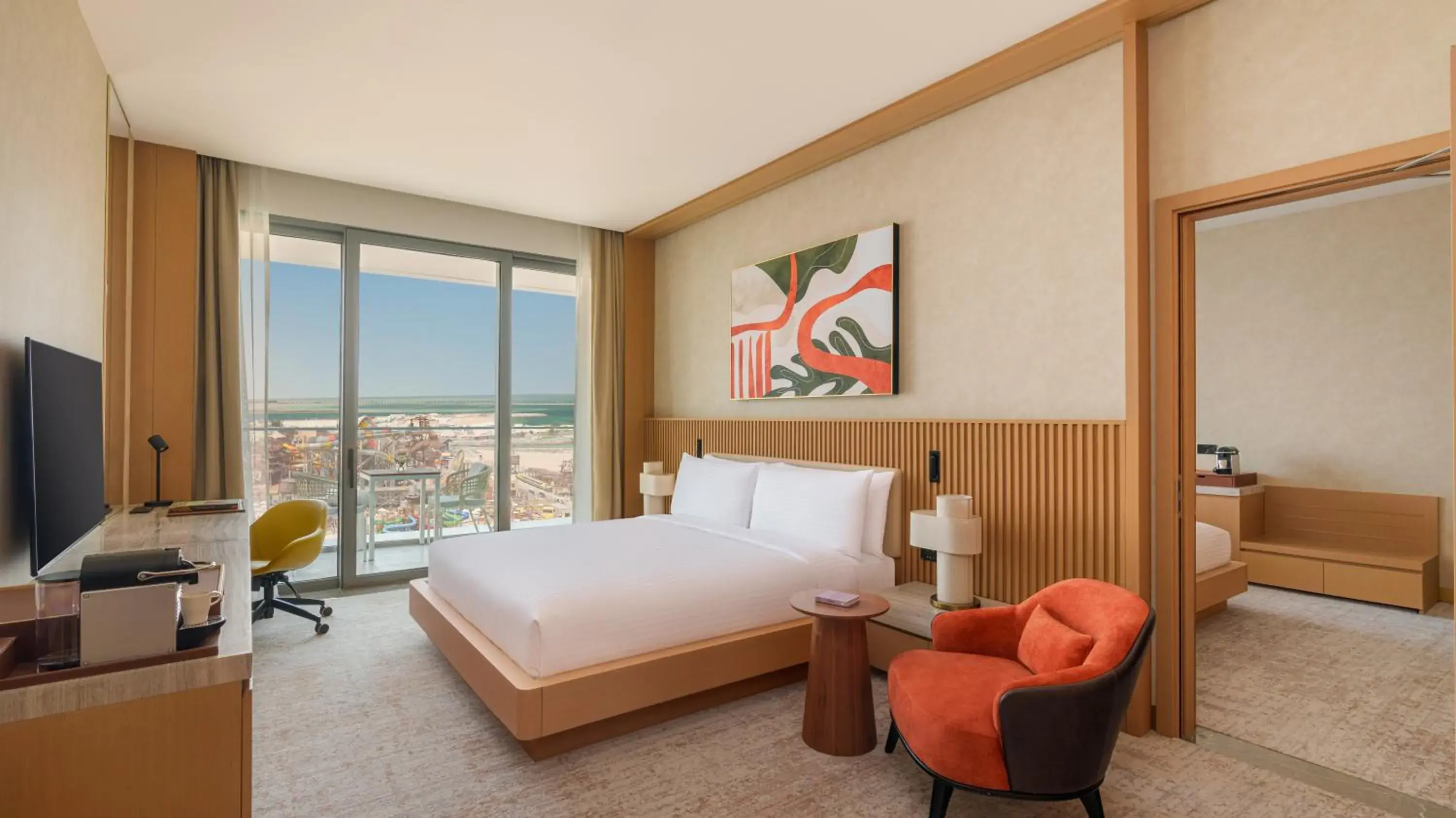 View (from property/room), Bed in Rixos Premium Qetaifan Island North View (from property/room), Bed in Rixos Premium Qetaifan Island North