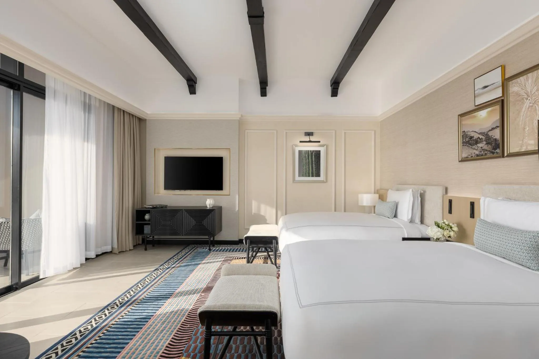 Superior Queen Room with Two Queen Beds and Garden View in Sofitel Al Hamra Beach Resort