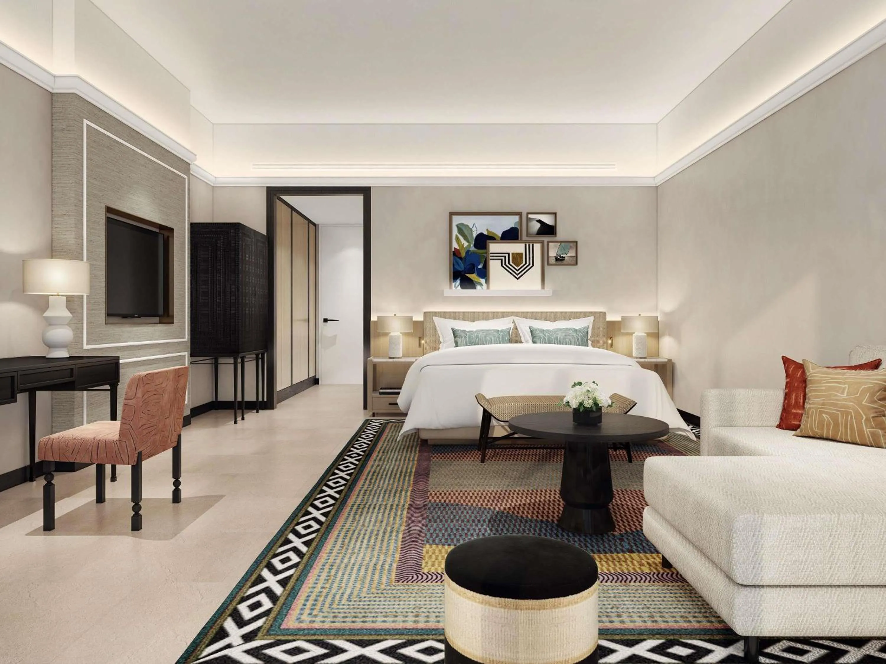 Bedroom, Bed in Sofitel Al Hamra Beach Resort