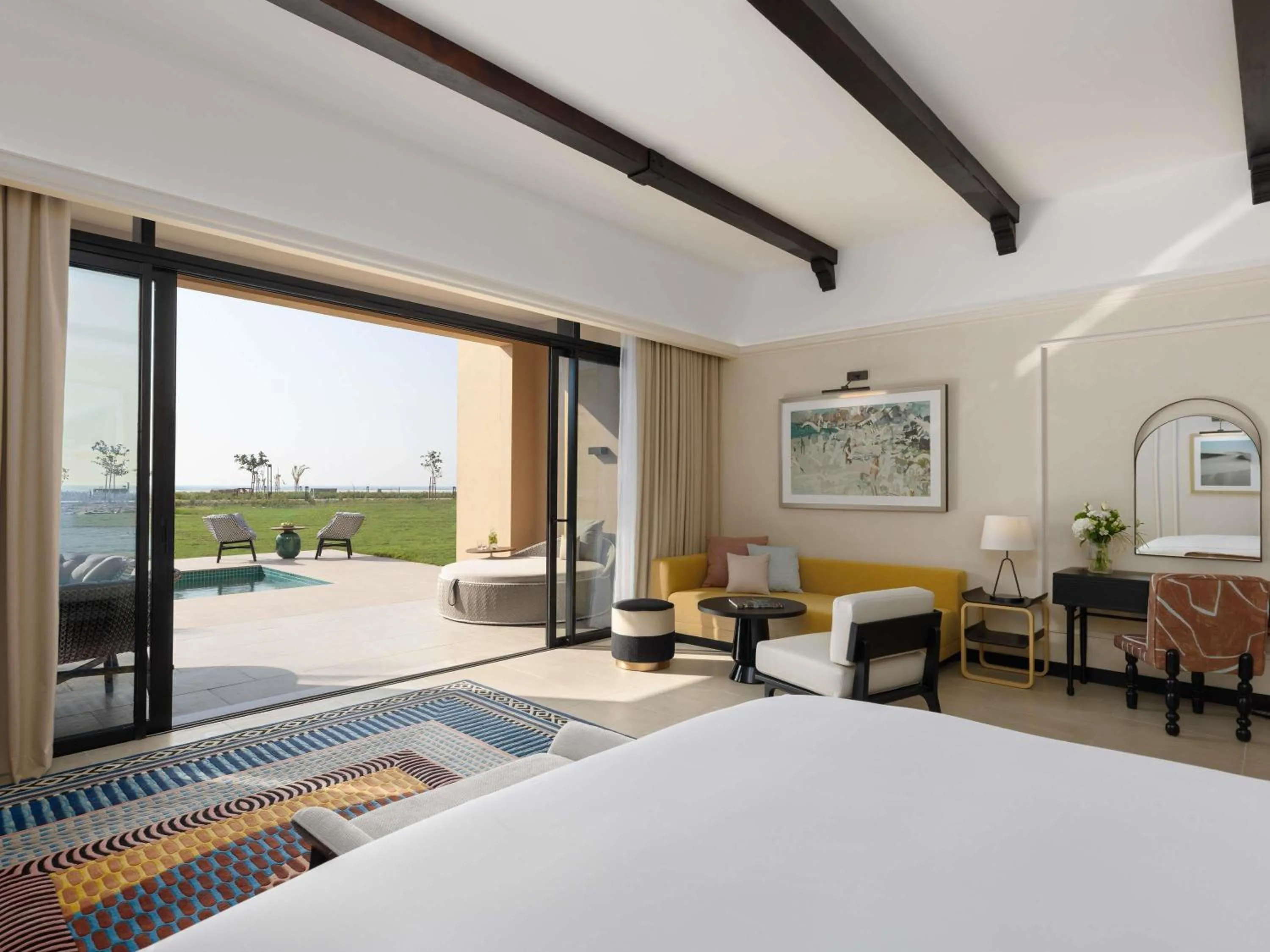 Bedroom, Bed in Sofitel Al Hamra Beach Resort