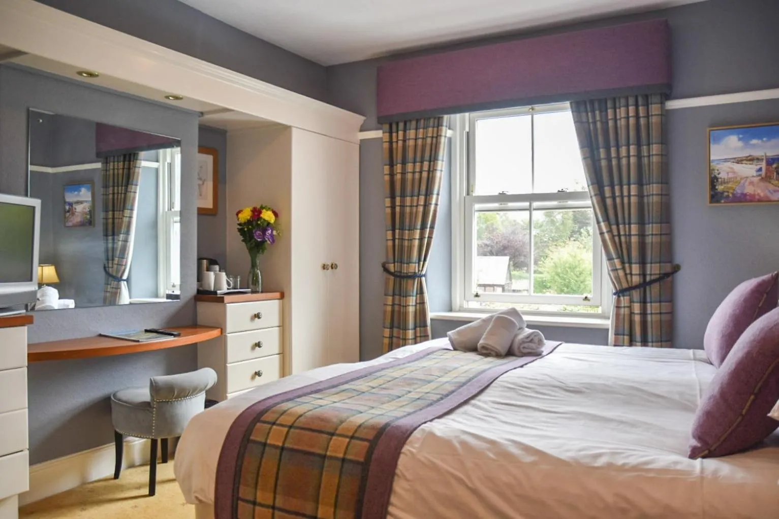 Bed in The Dunstanburgh Castle Hotel