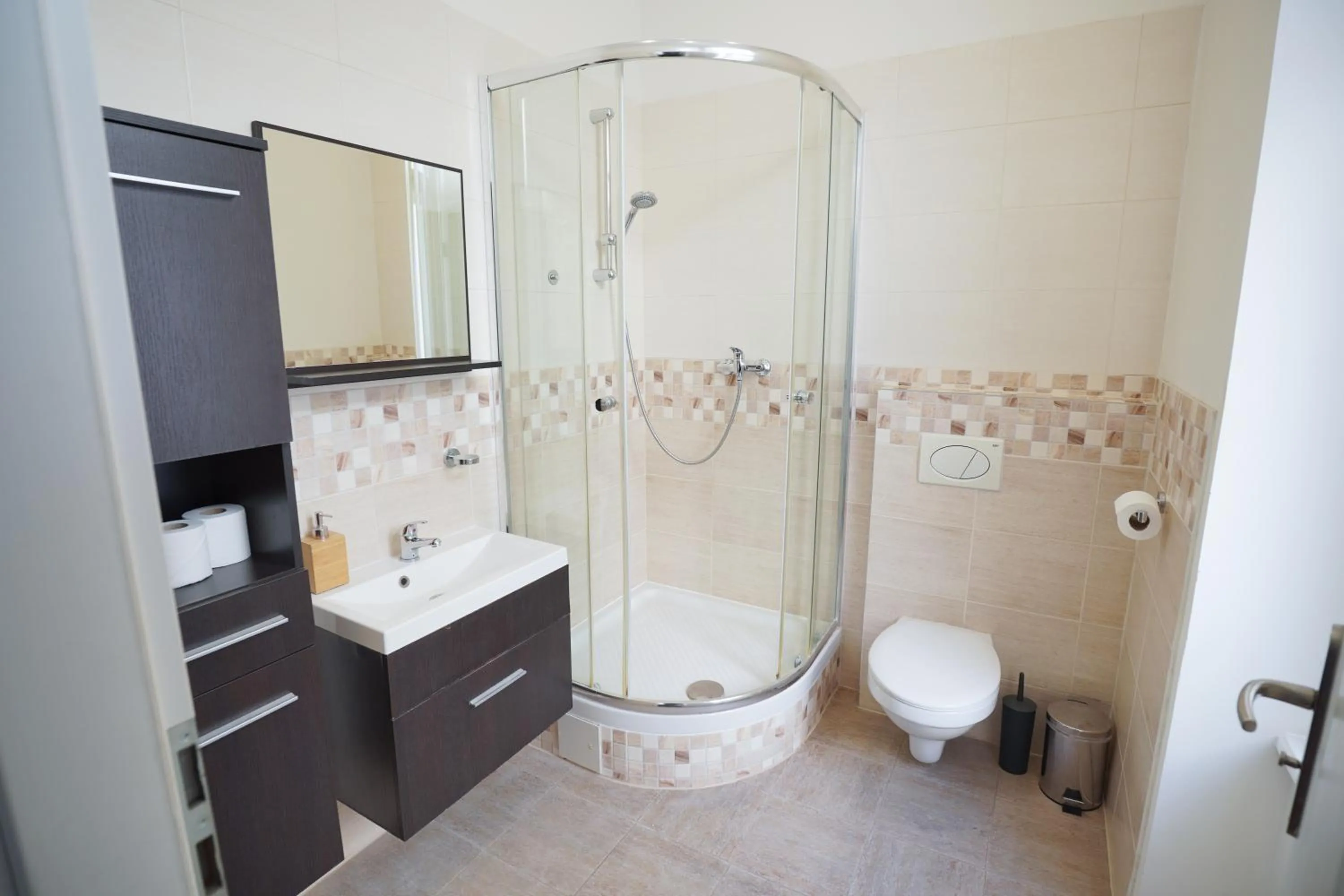 Bathroom in Elegant & Stylish Center Apartments!