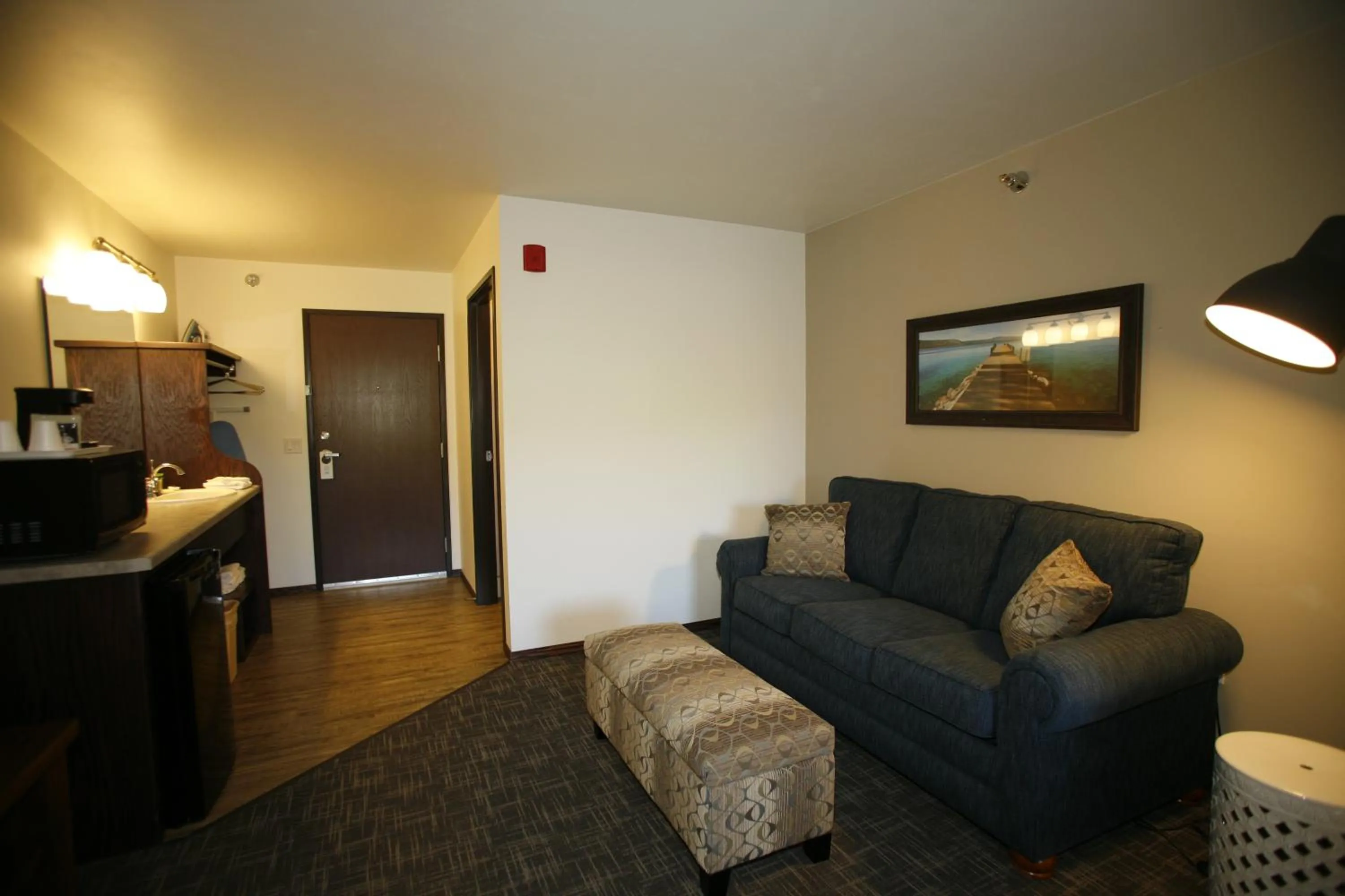 Seating area in Open Hearth Lodge