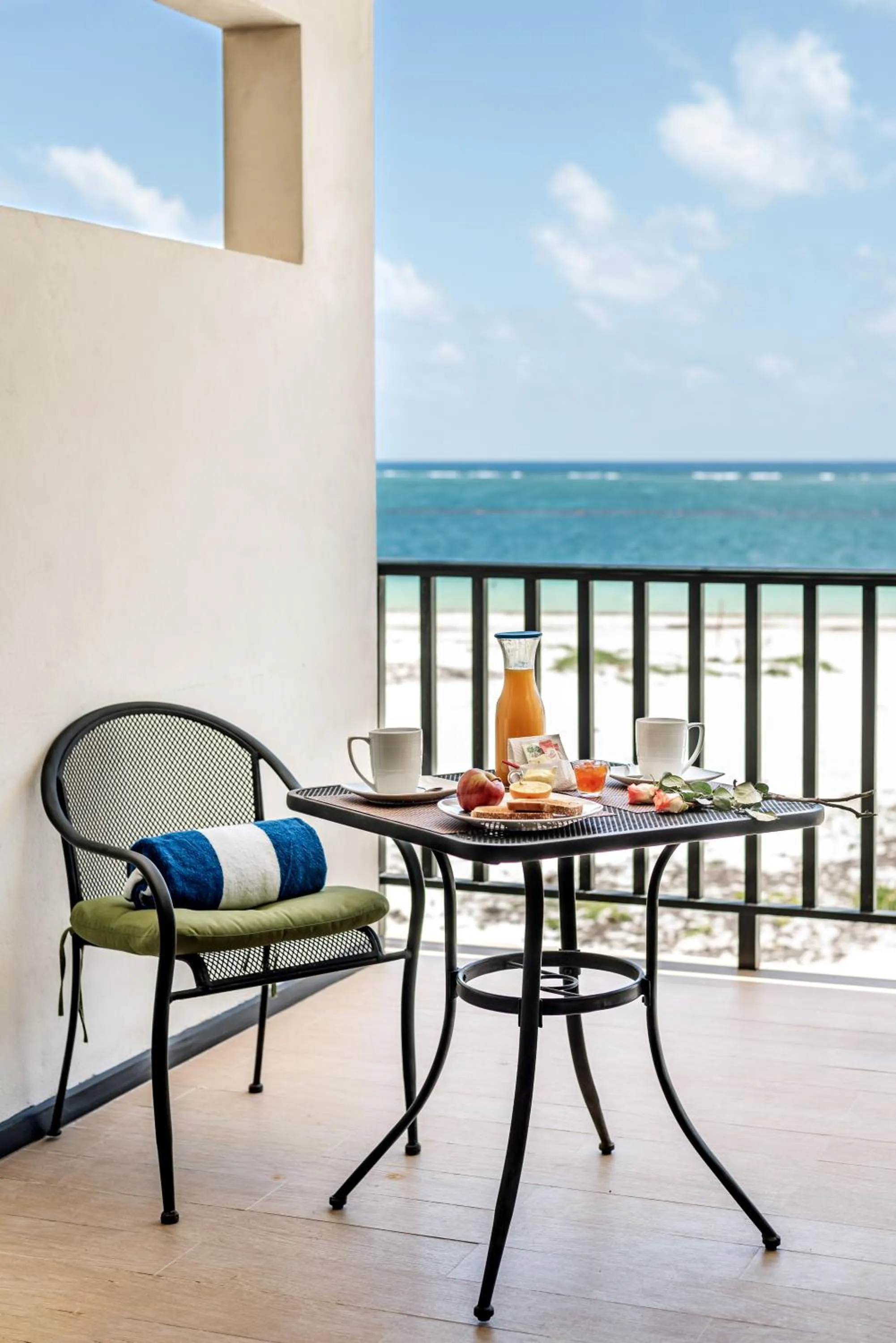 Patio in Vela's Condos Ocean Front