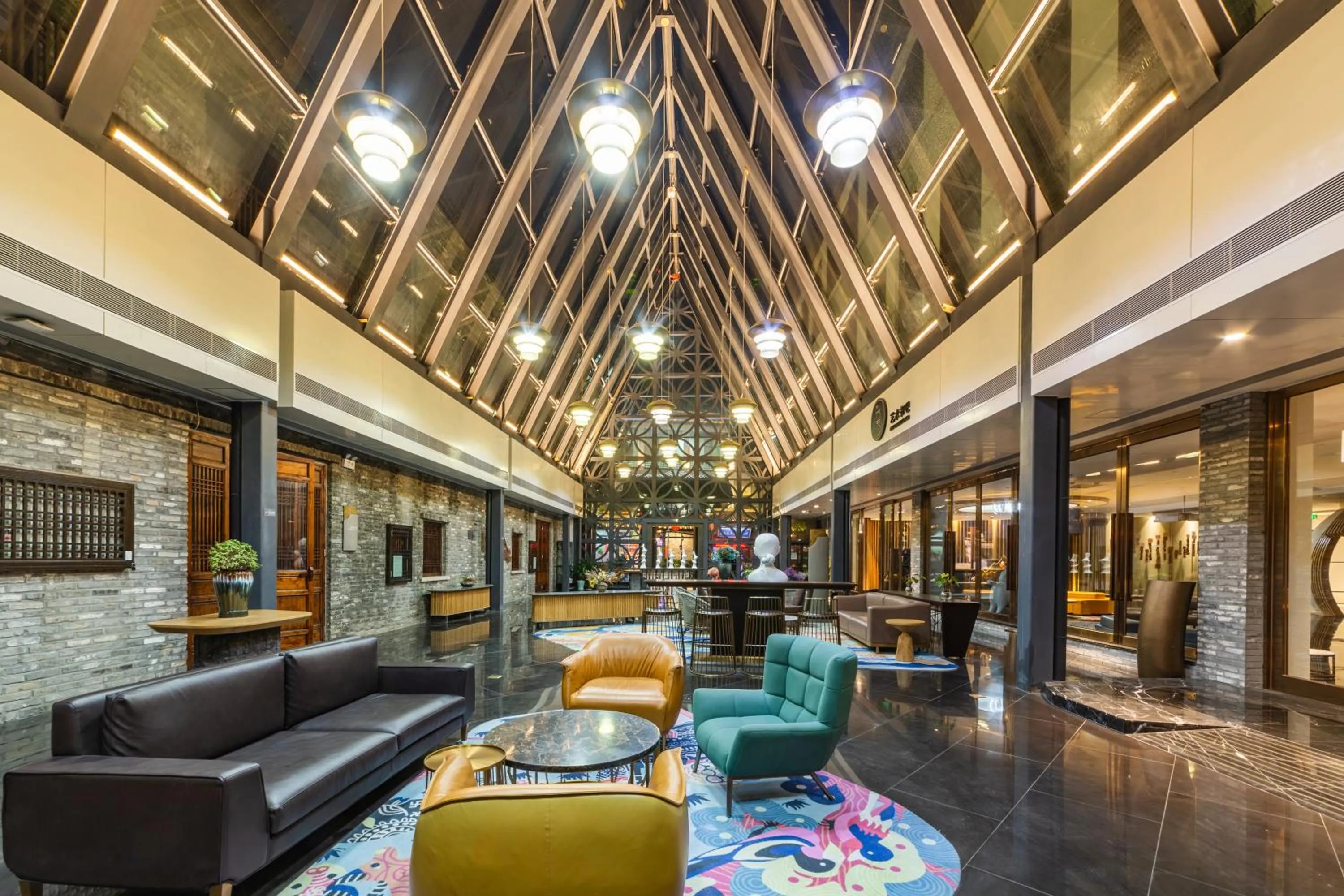 Seating area in Nanxianglou Art Hotel