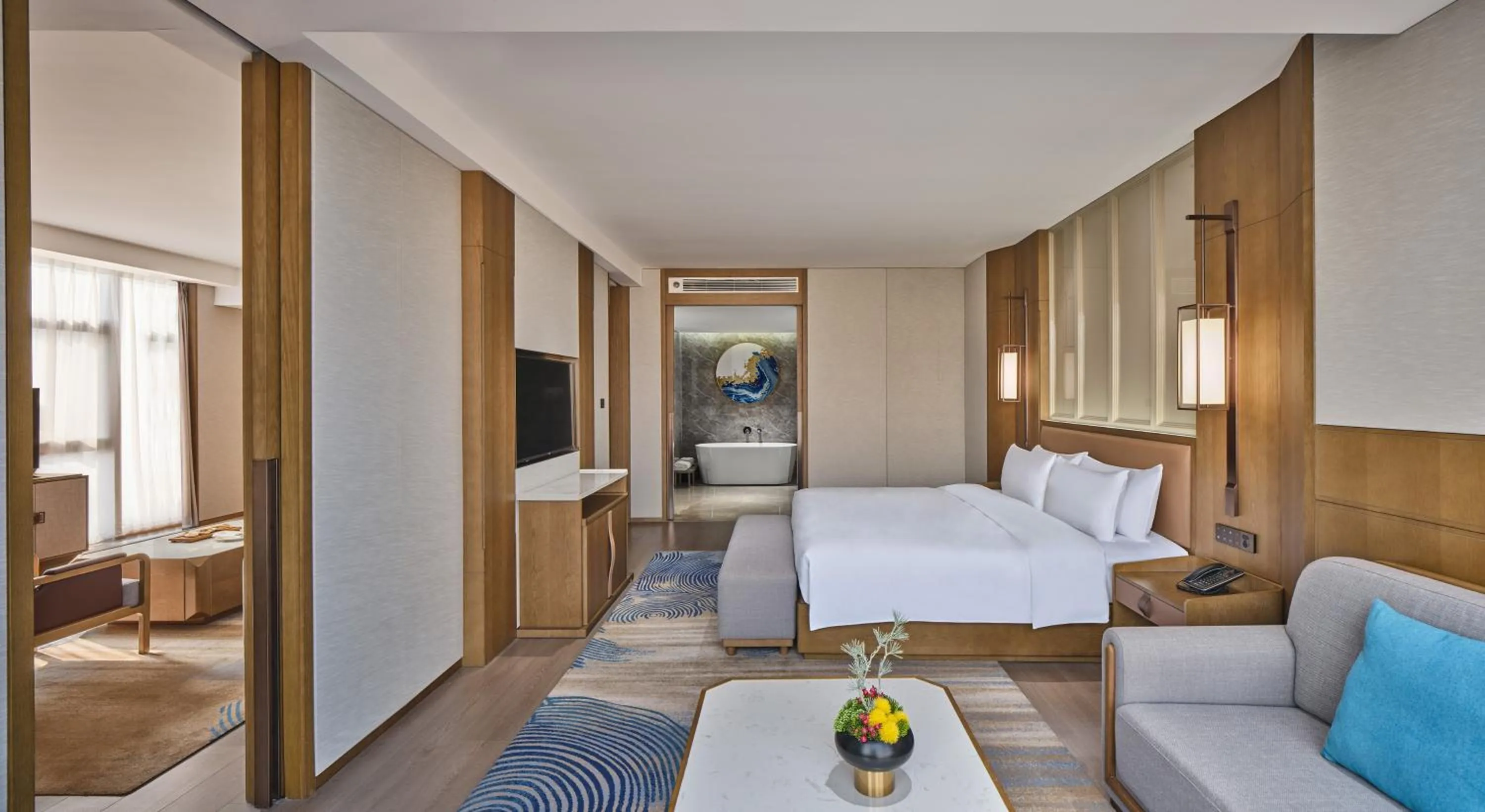 Bed in Crowne Plaza Chengdu Wuhou by IHG