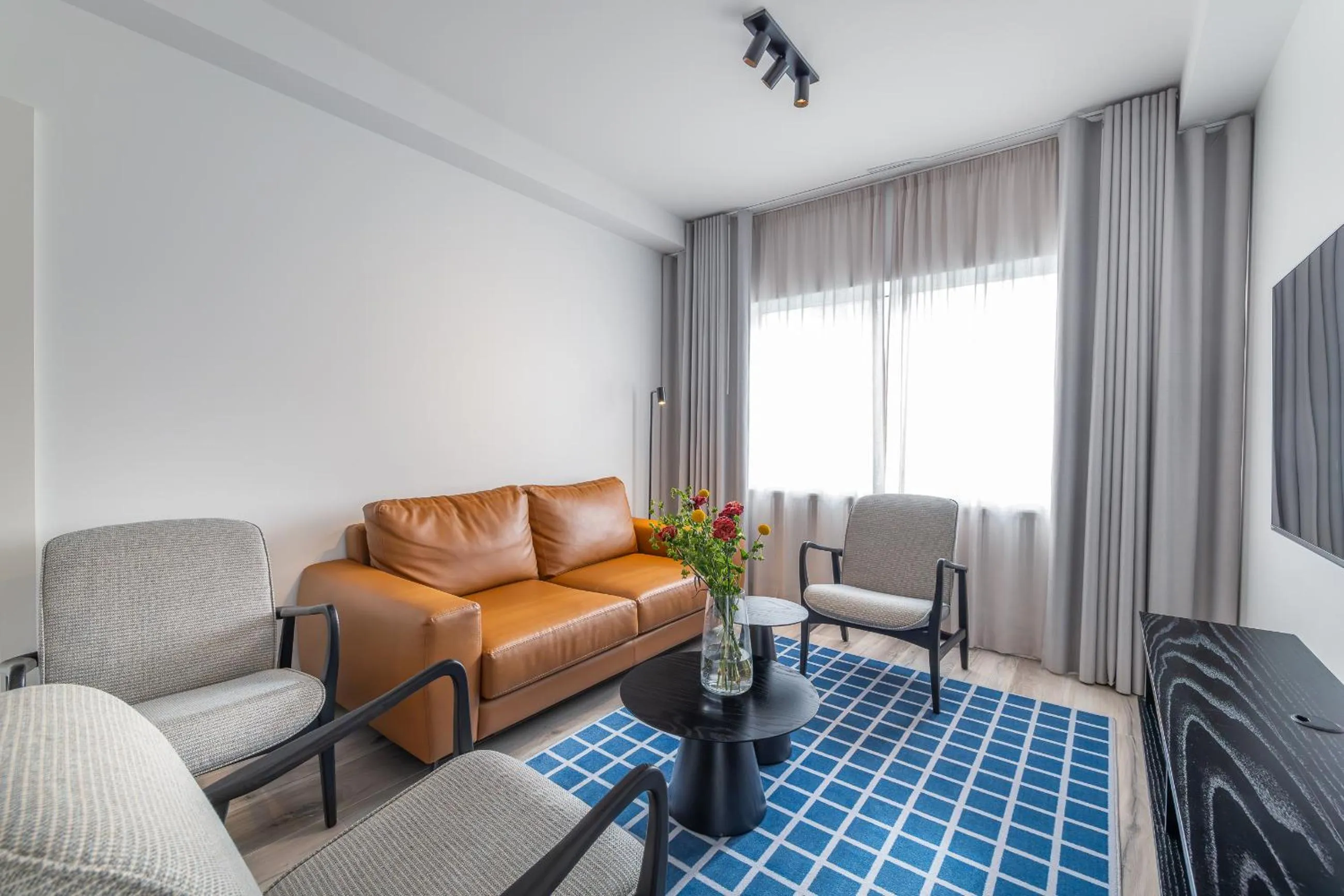 Living room in Hlemmur Suites