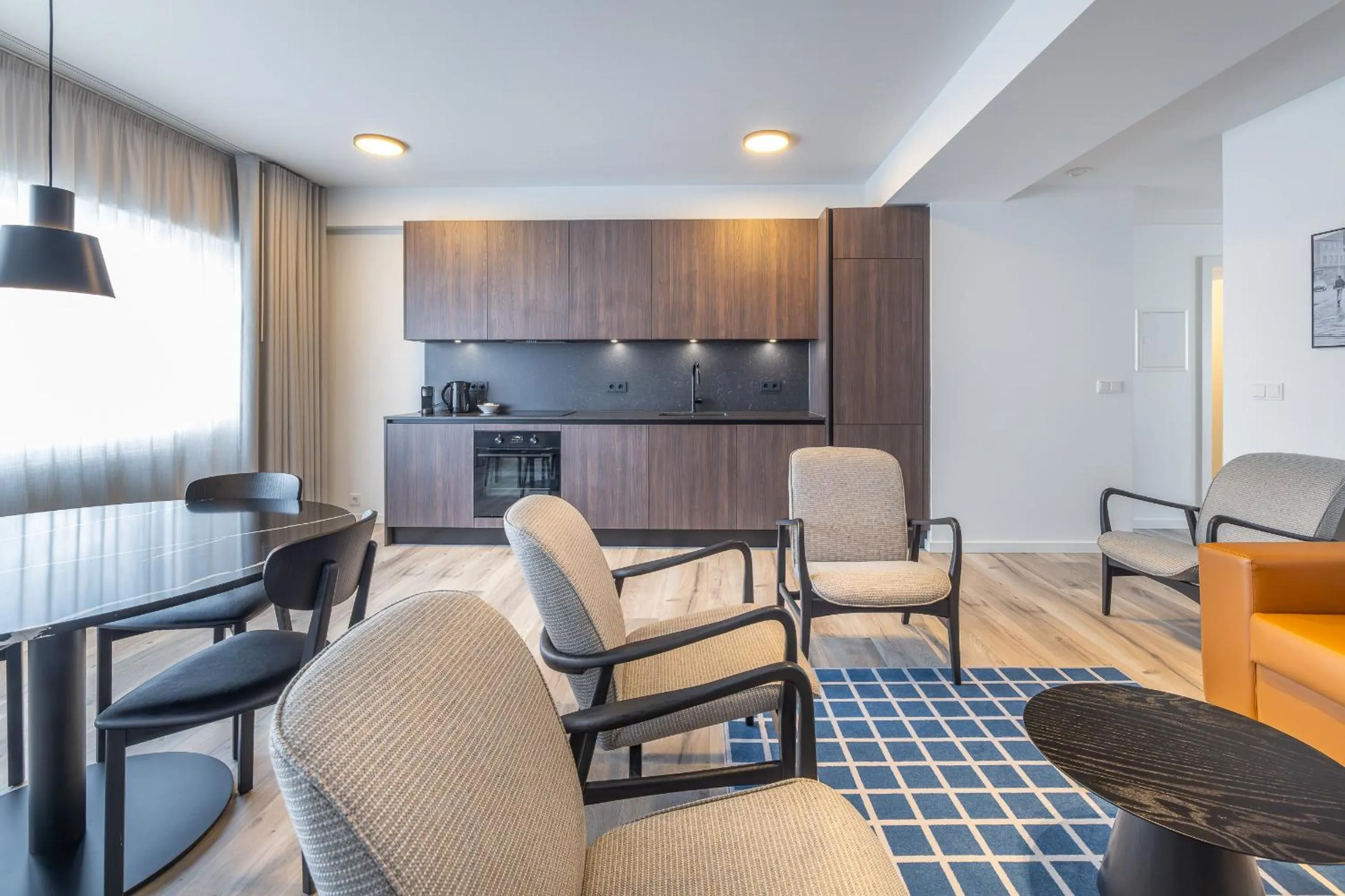 Living room in Hlemmur Suites