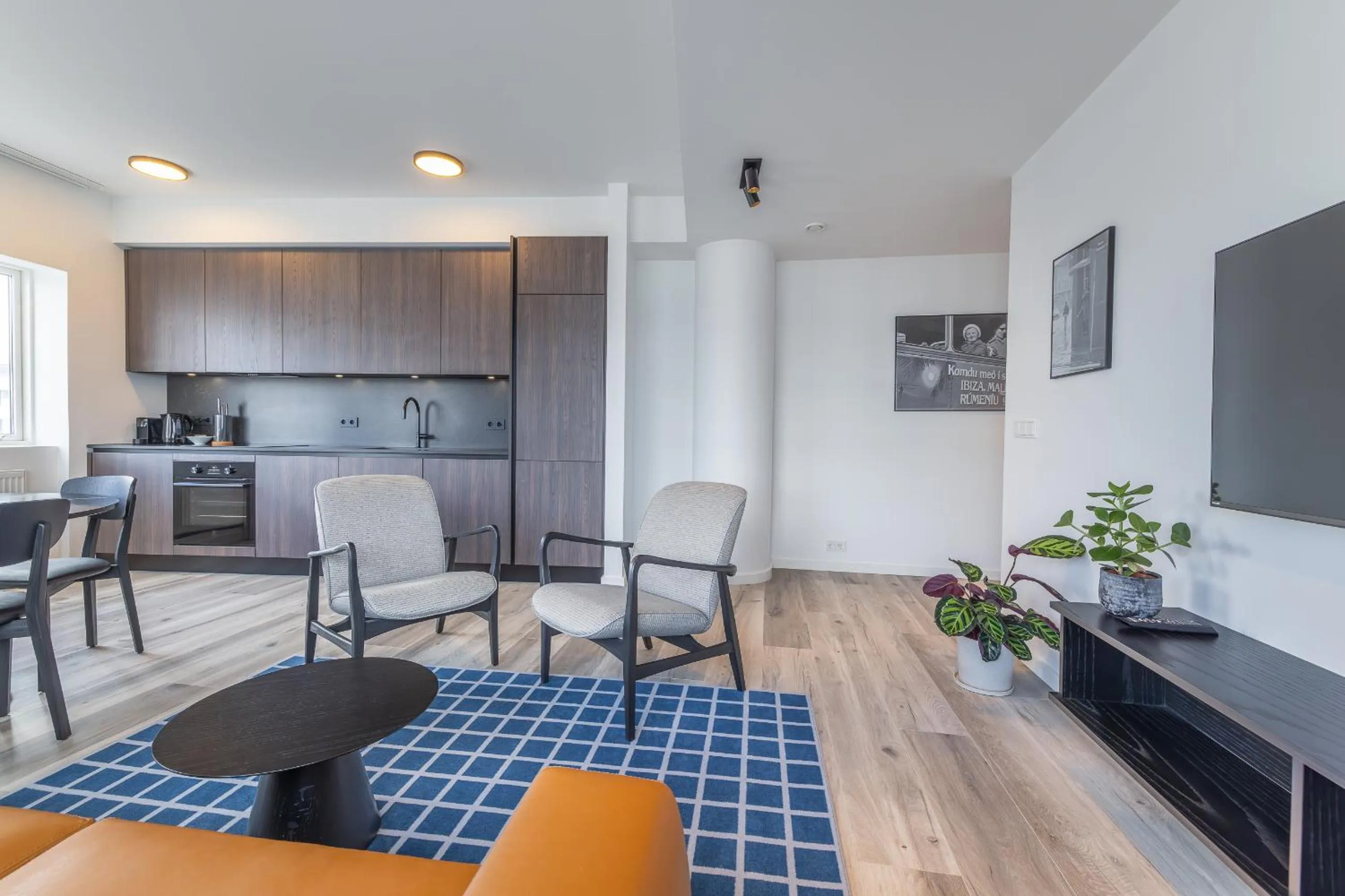 Living room in Hlemmur Suites