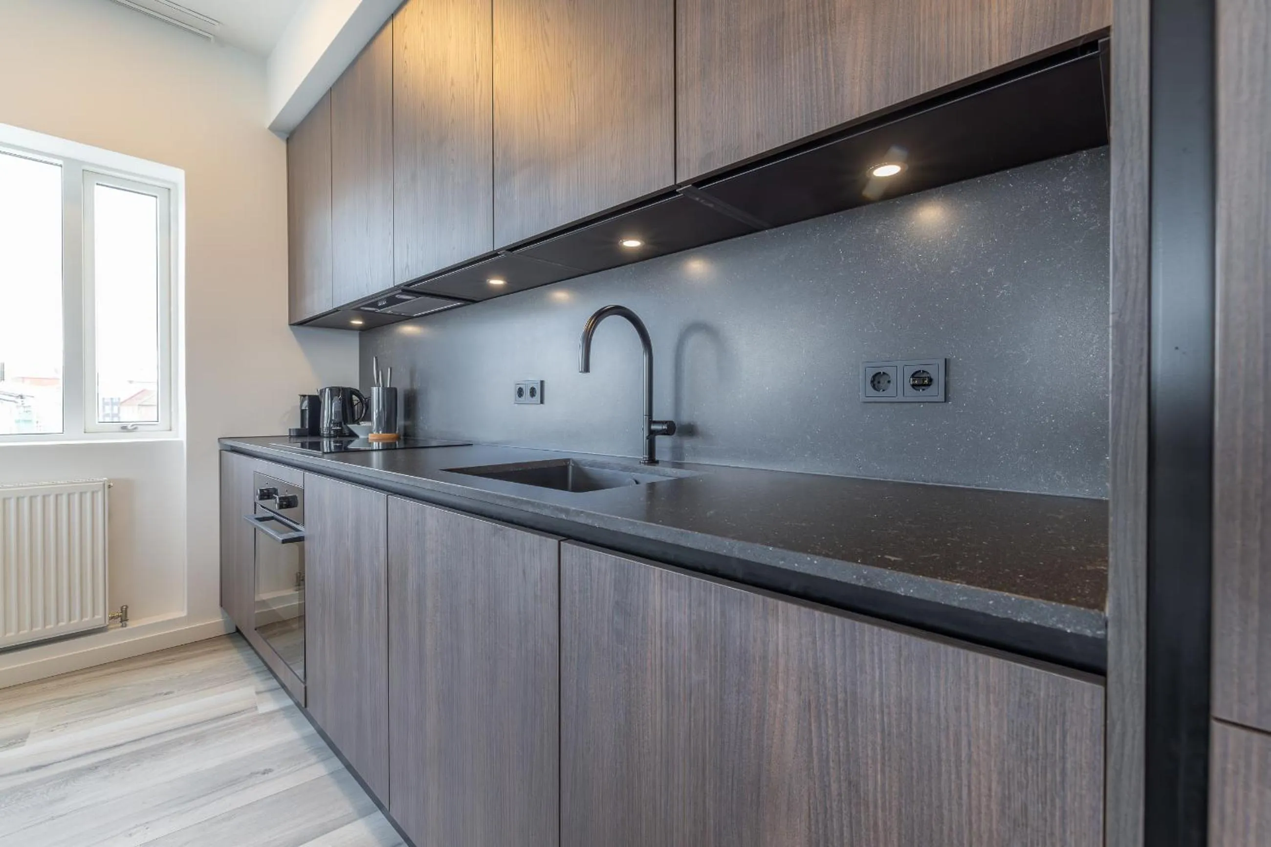 kitchen in Hlemmur Suites