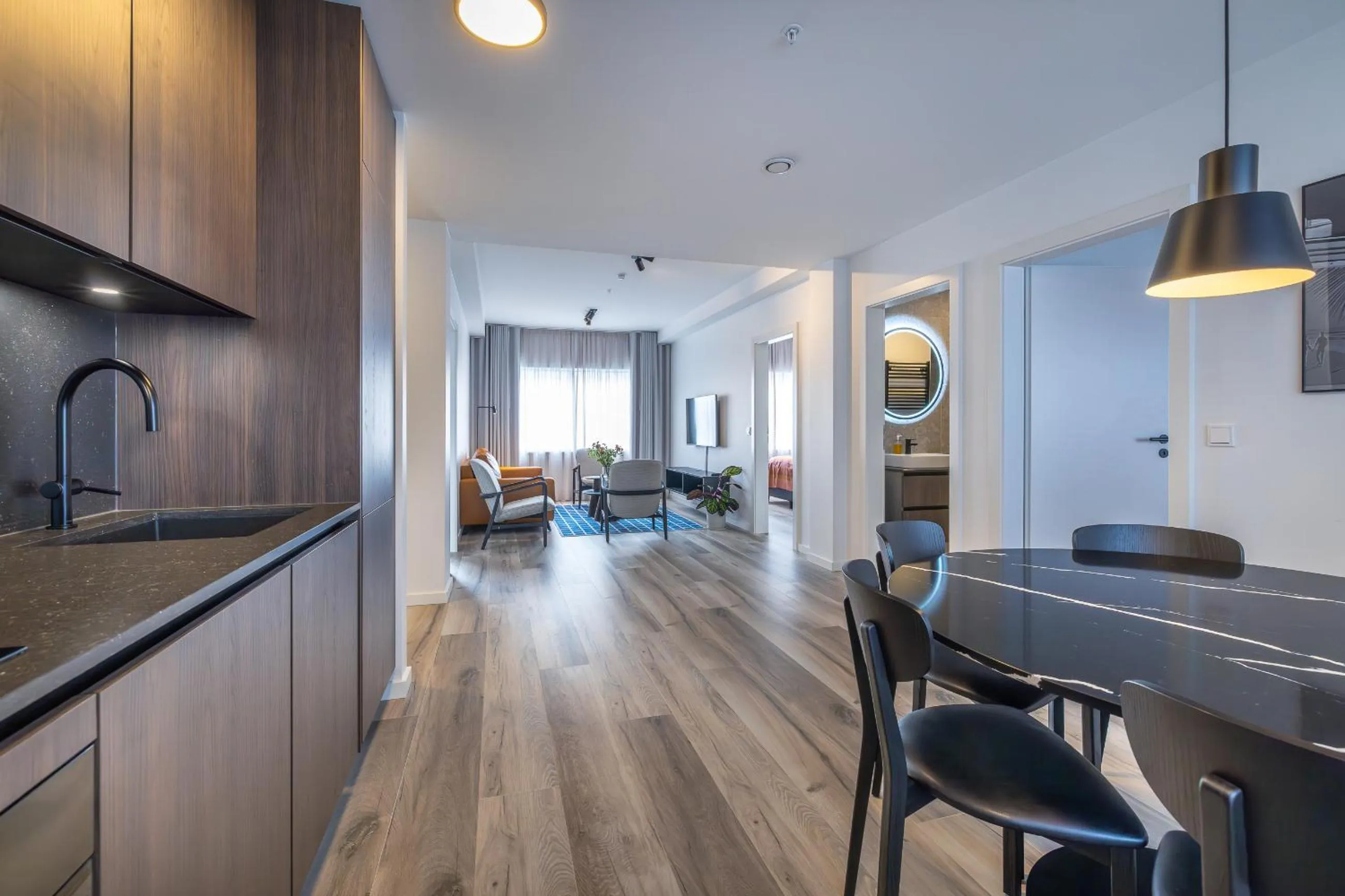 Living room in Hlemmur Suites