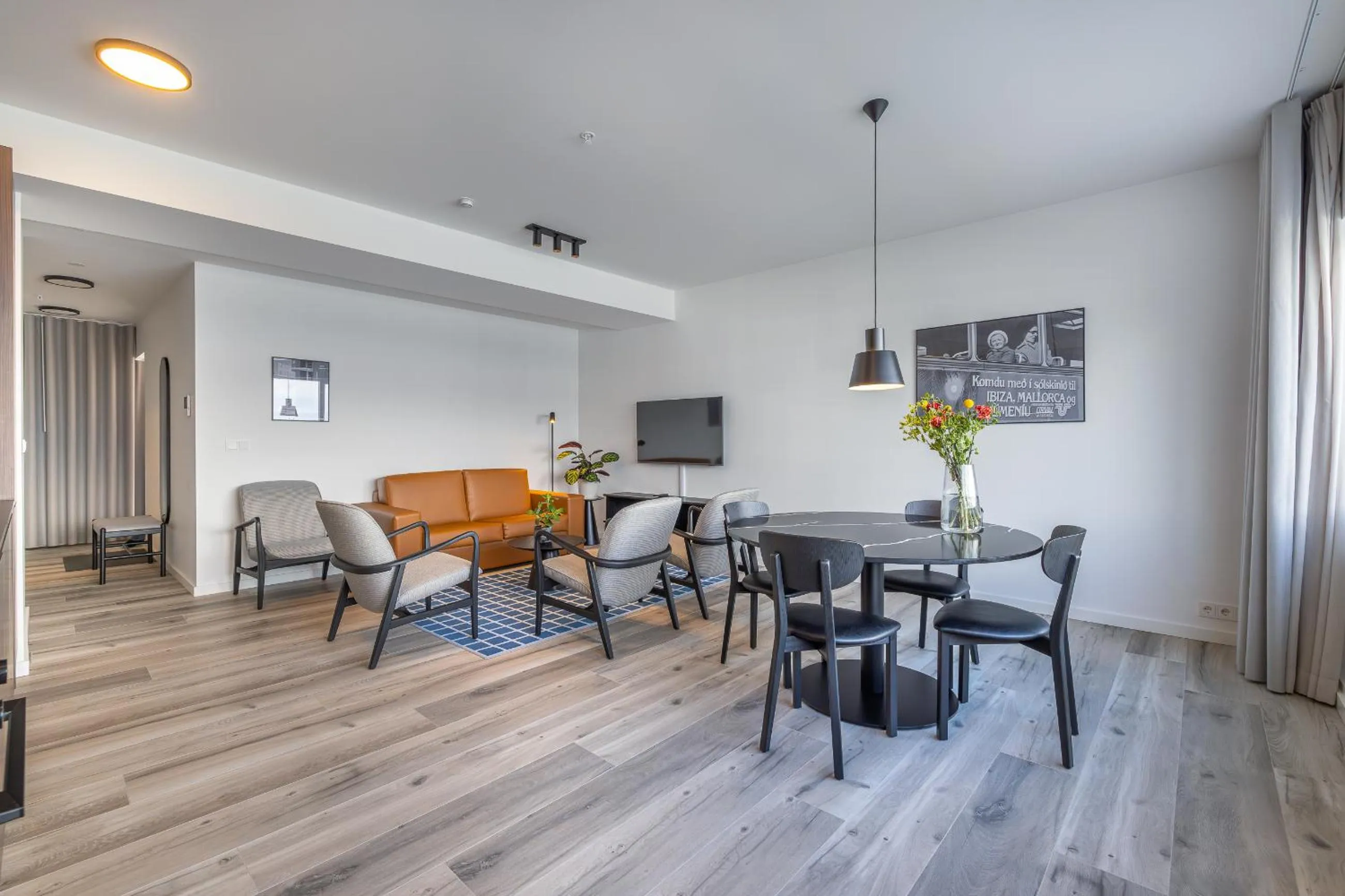 Living room in Hlemmur Suites