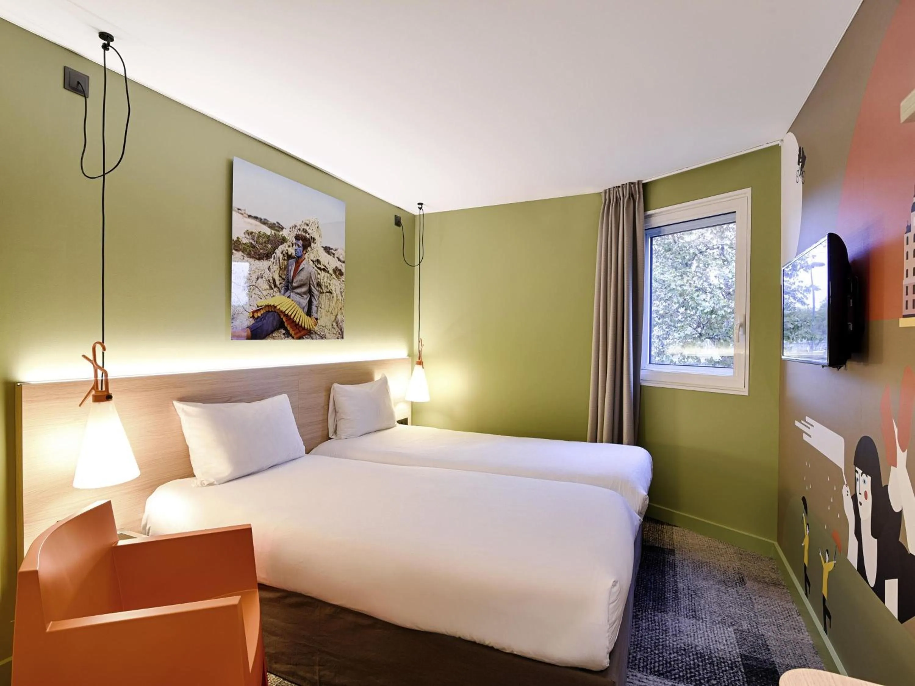 Bedroom, Bed in ibis Styles Lyon Centre Confluence