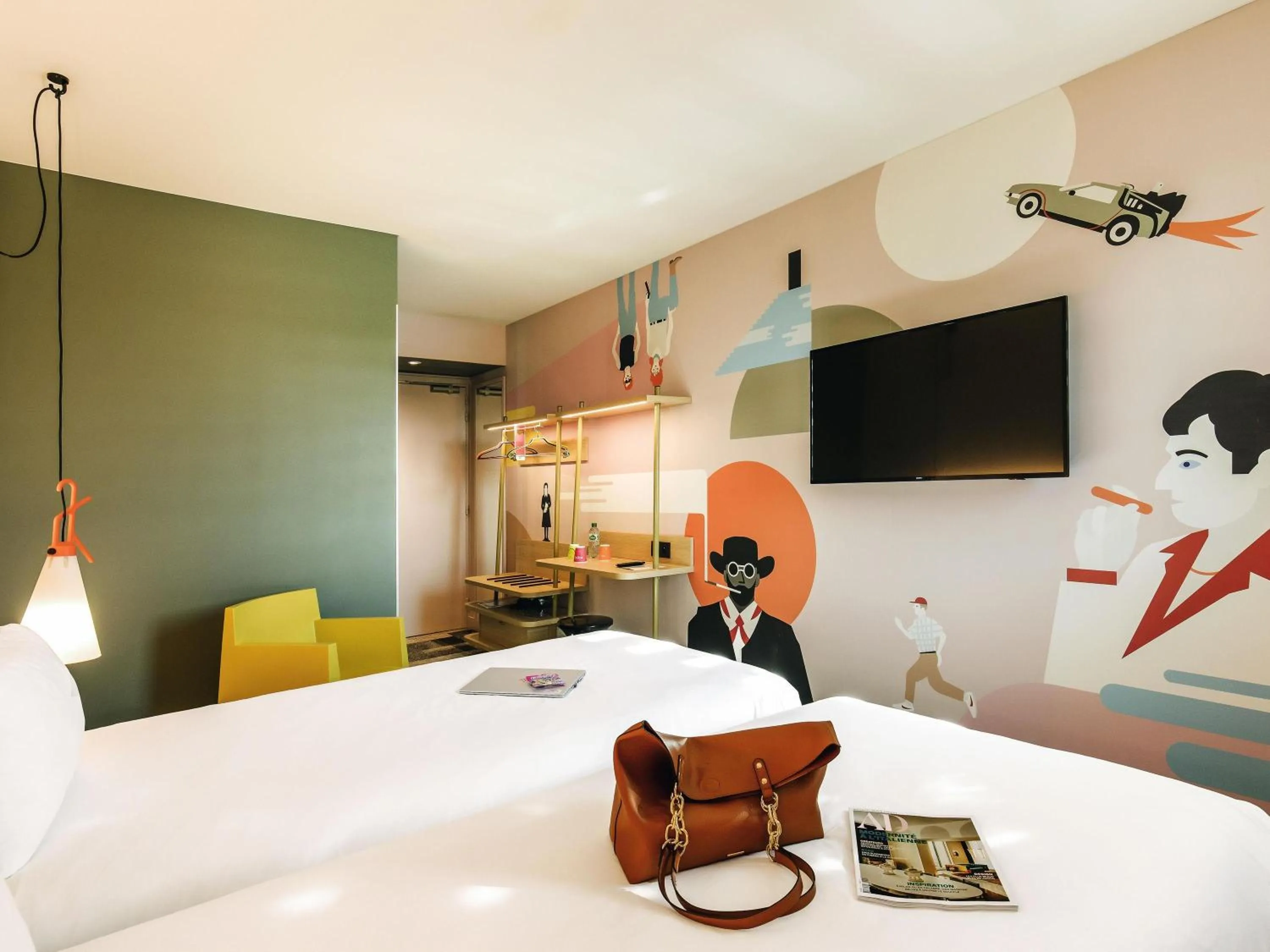 Bedroom, Bed in ibis Styles Lyon Centre Confluence