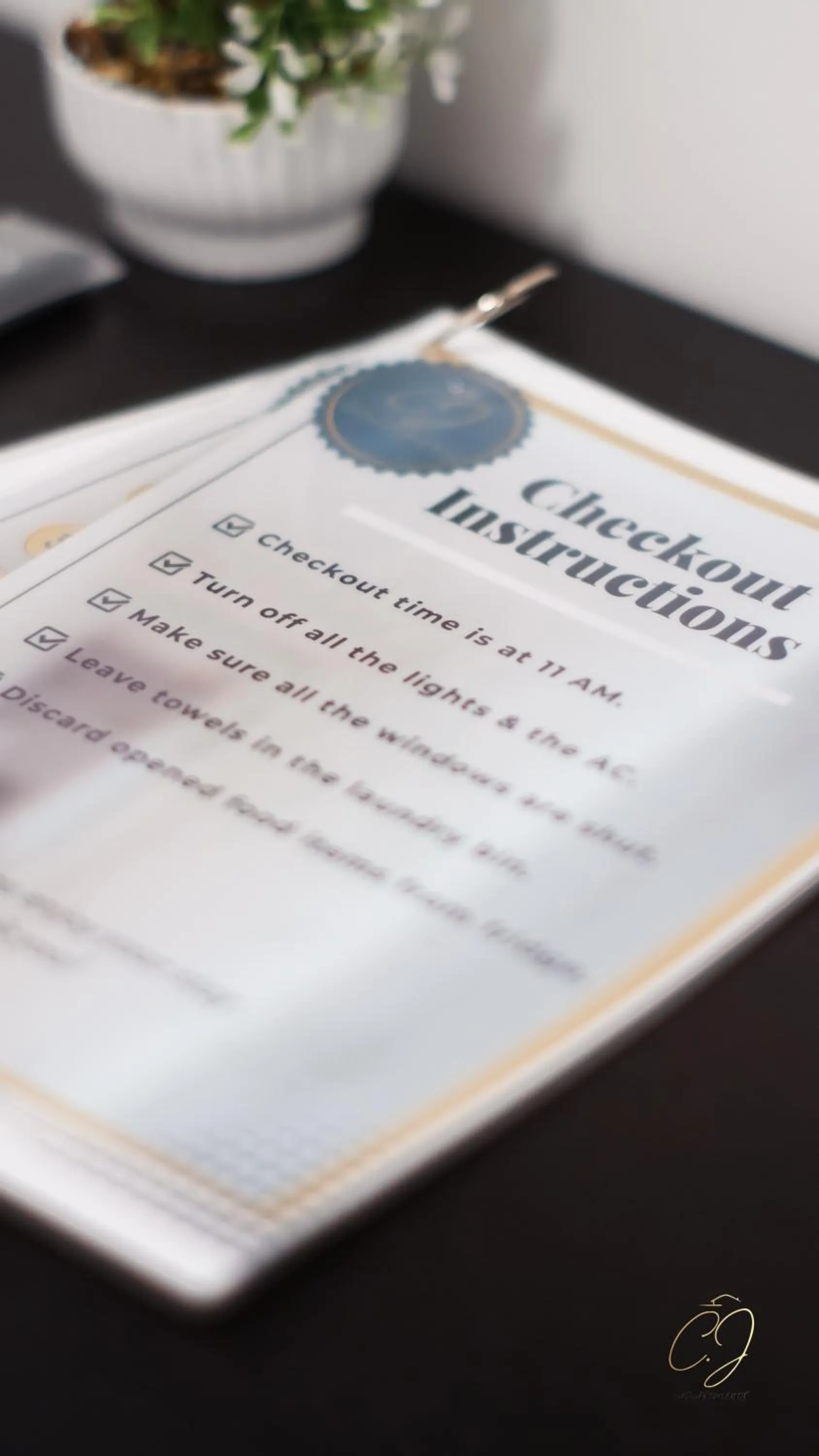 Logo/Certificate/Sign in CJ Apartments