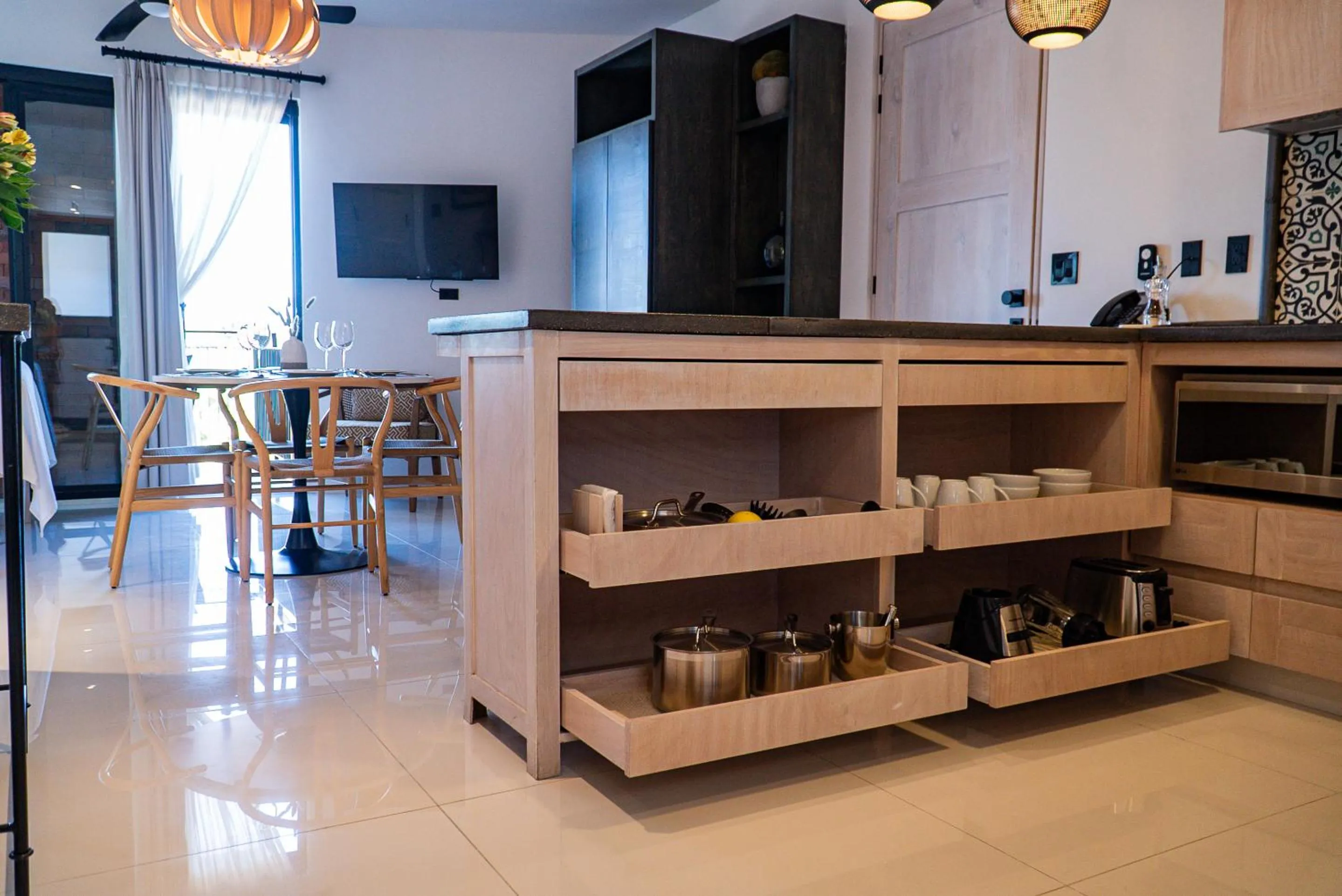 Kitchen or kitchenette in Flamboyan Hotel & Residences