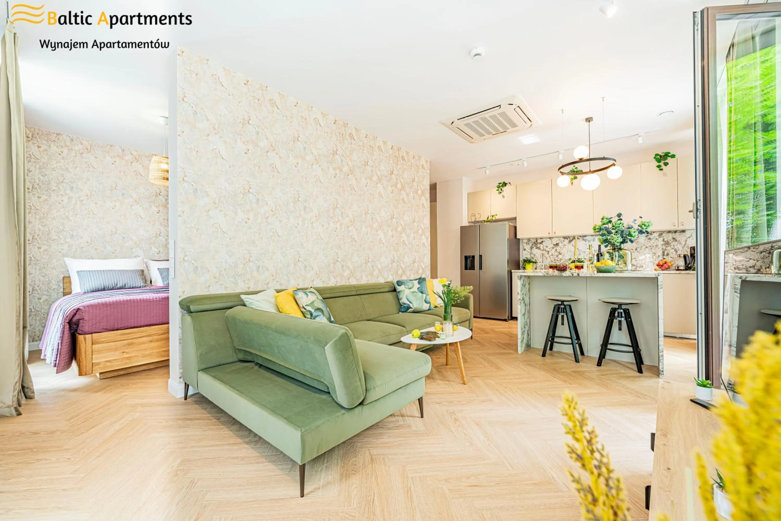 Living room, Bed in Seaside Garden Apartments & Wellness by Baltic Apartments