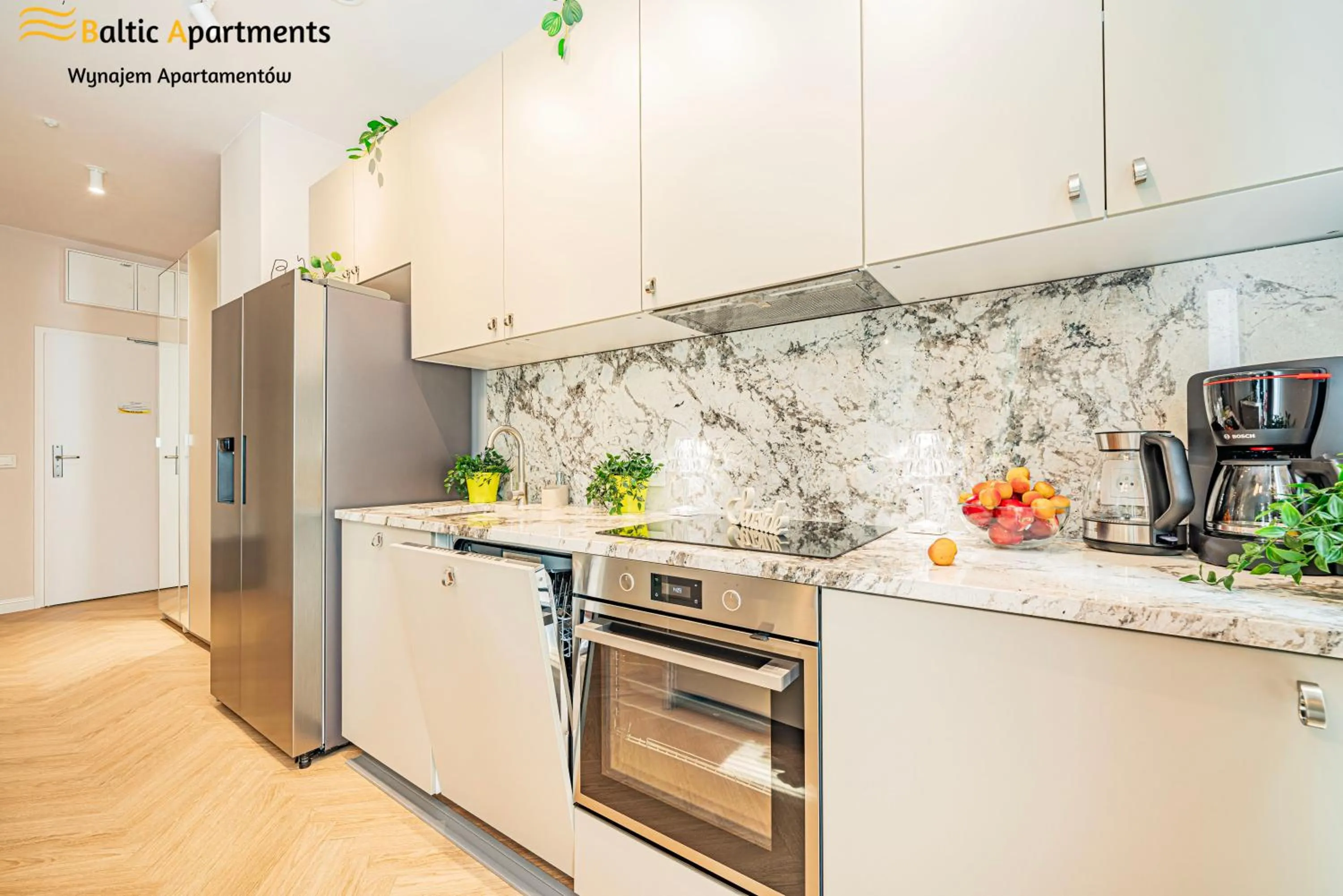 Kitchen or kitchenette in Seaside Garden Apartments & Wellness by Baltic Apartments
