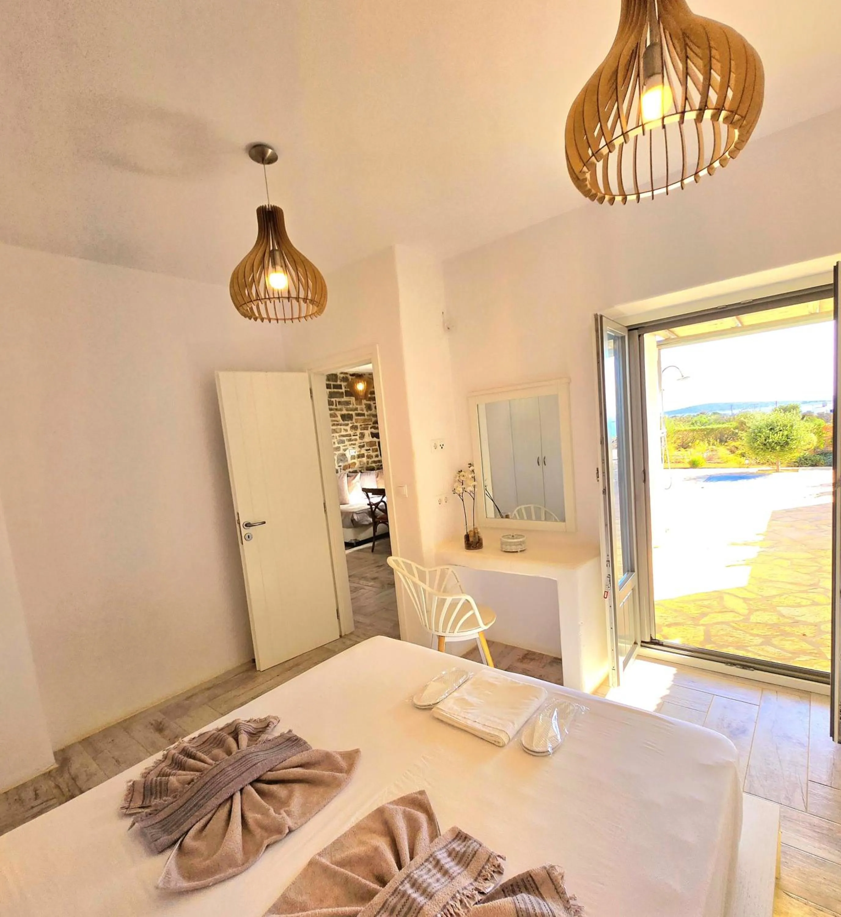Property building, Bed in Paros Afrodite Luxury Villas