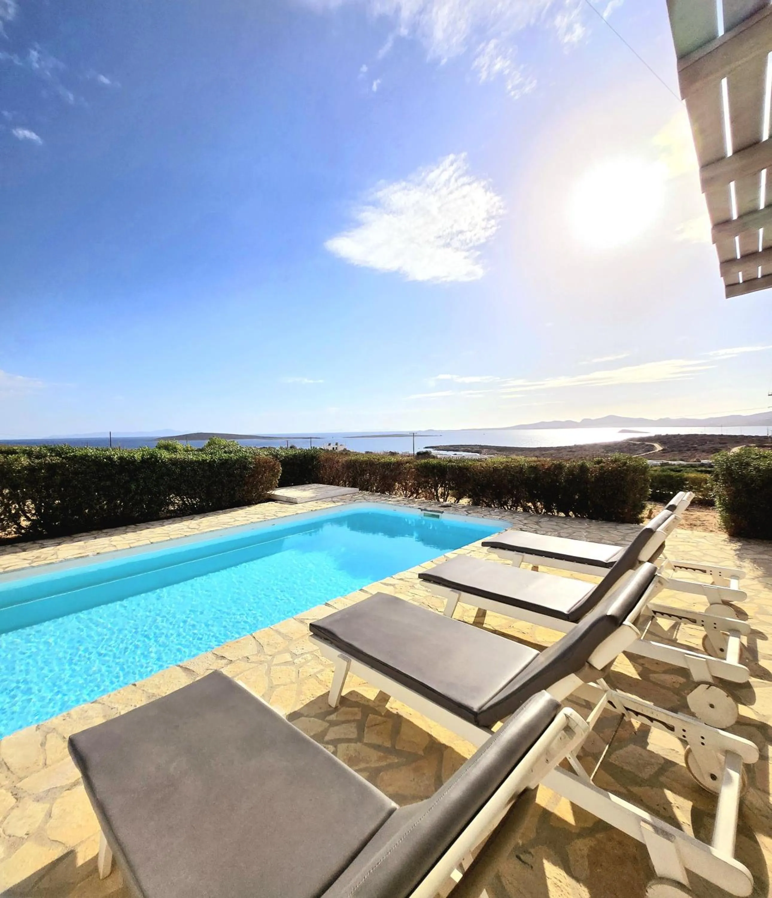 Pool view in Paros Afrodite Luxury Villas