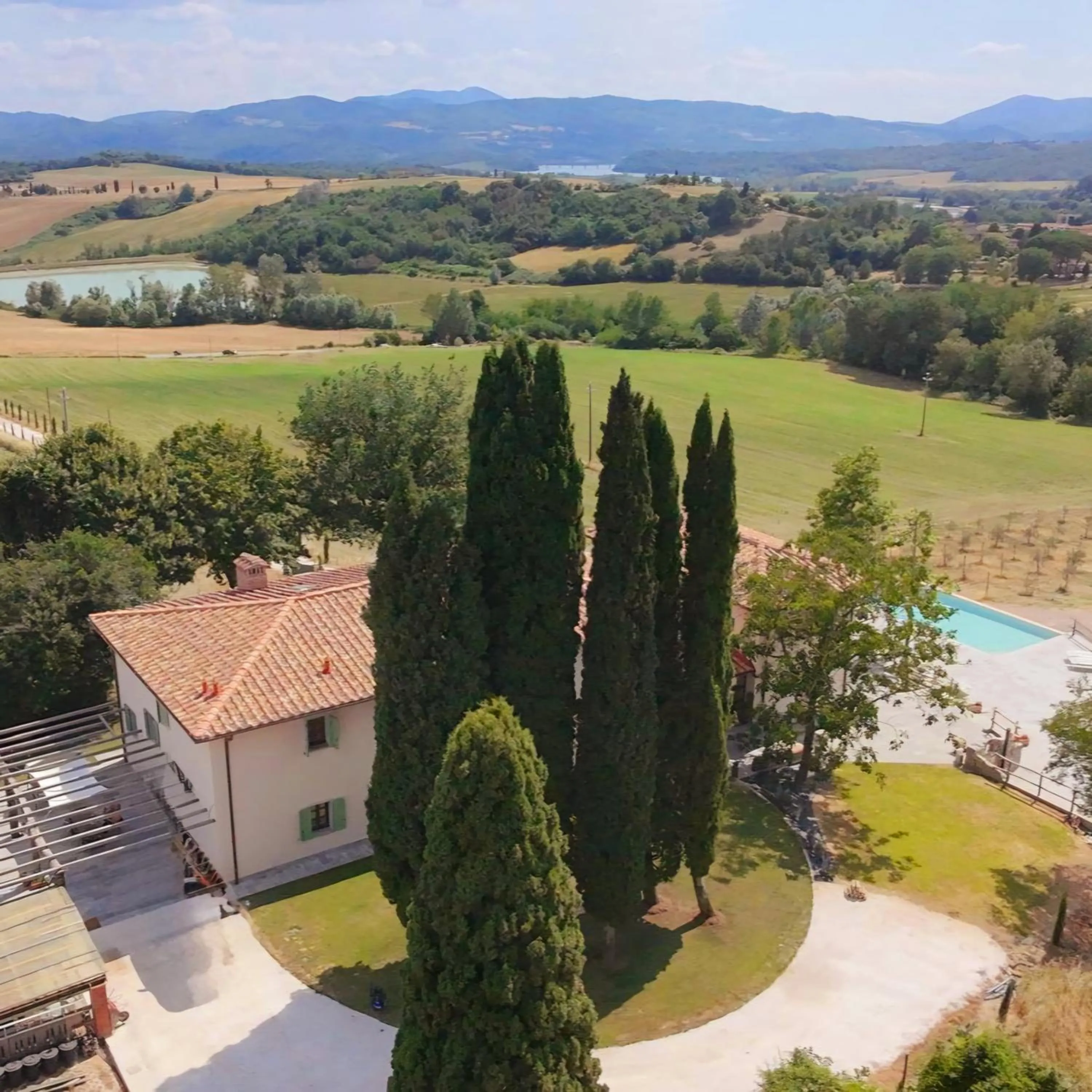 Pool view in Podere La Casella