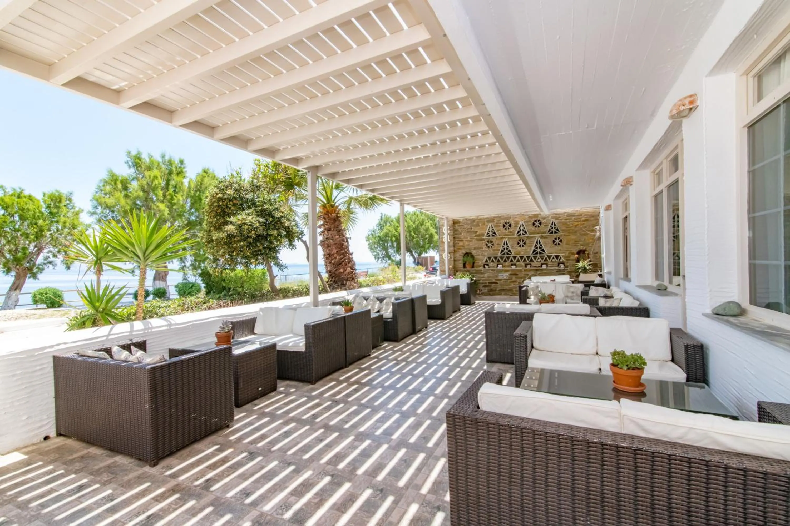 Patio in Agali bay hotel