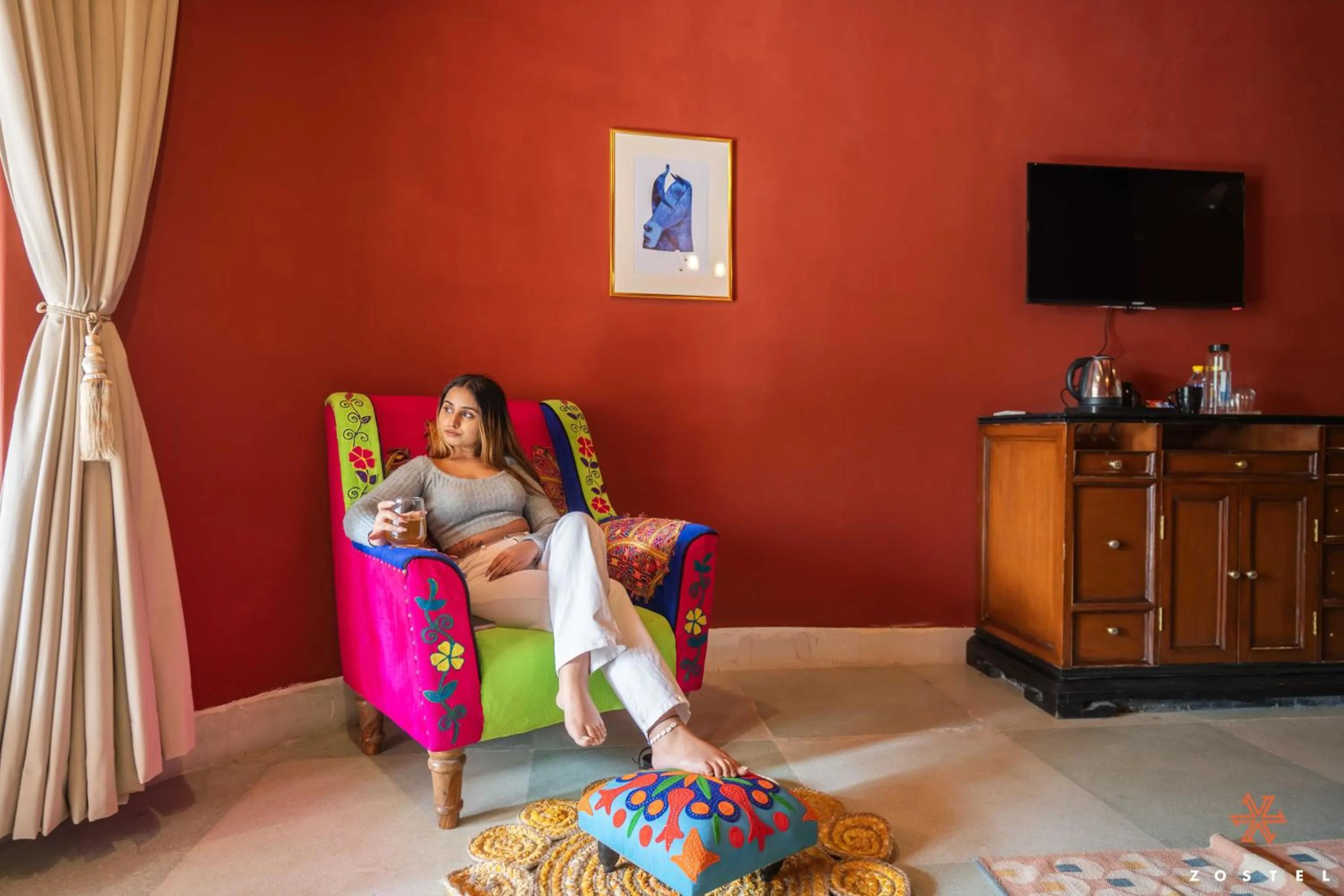 Seating area in Zostel Jodhpur (Ratanada)