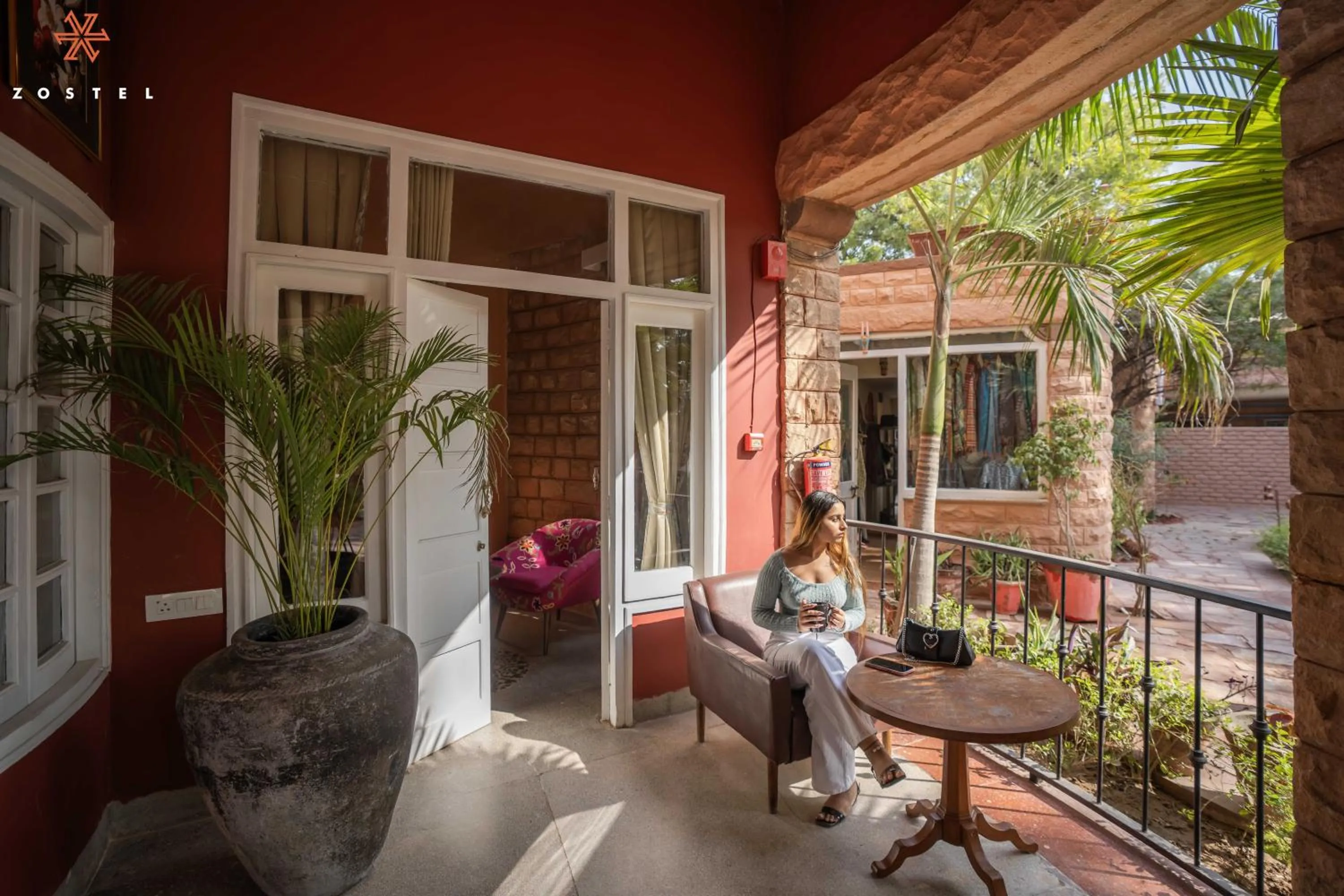 Seating area in Zostel Jodhpur (Ratanada)