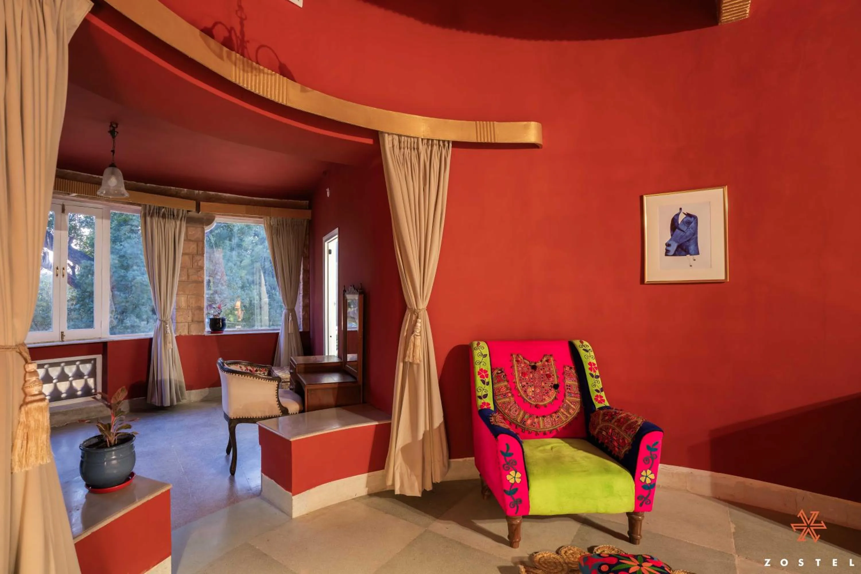 Seating area in Zostel Jodhpur (Ratanada)