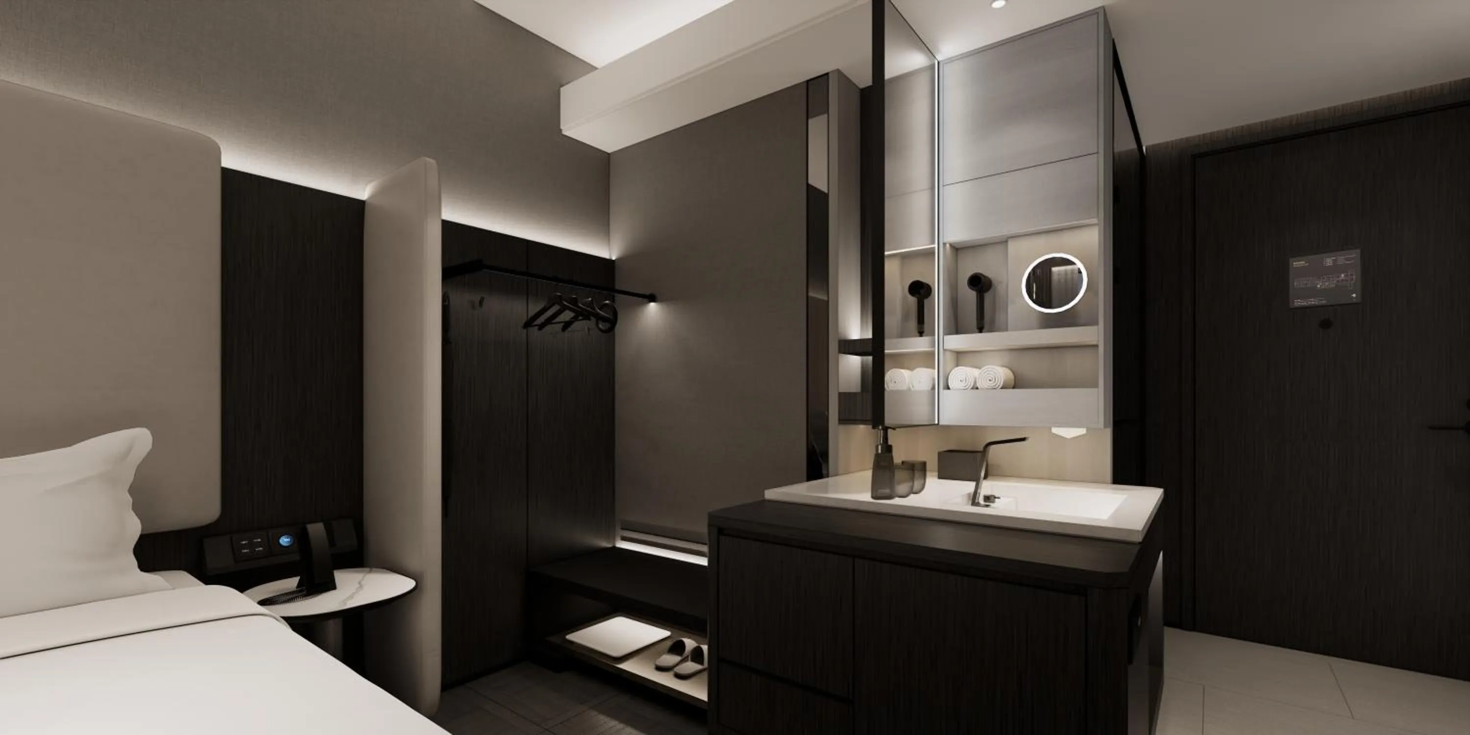 Bathroom, Bed in Atour Hotel Xujiahui Meiying