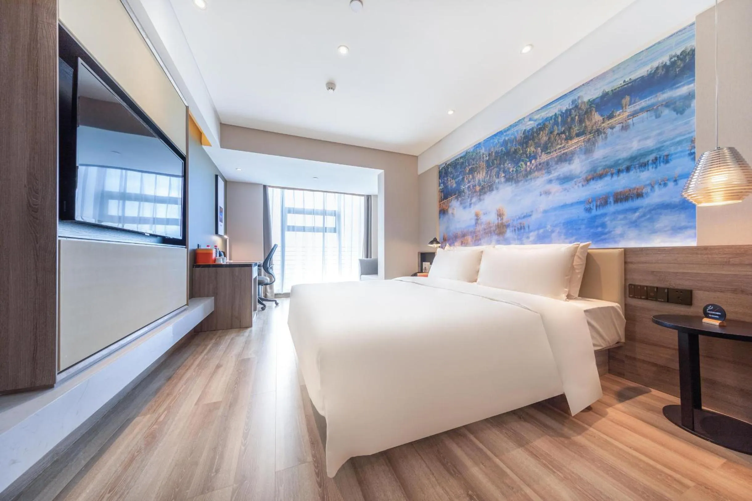 Bed in Atour Hotel Kunming South High Speed ​​Railway Station University Town