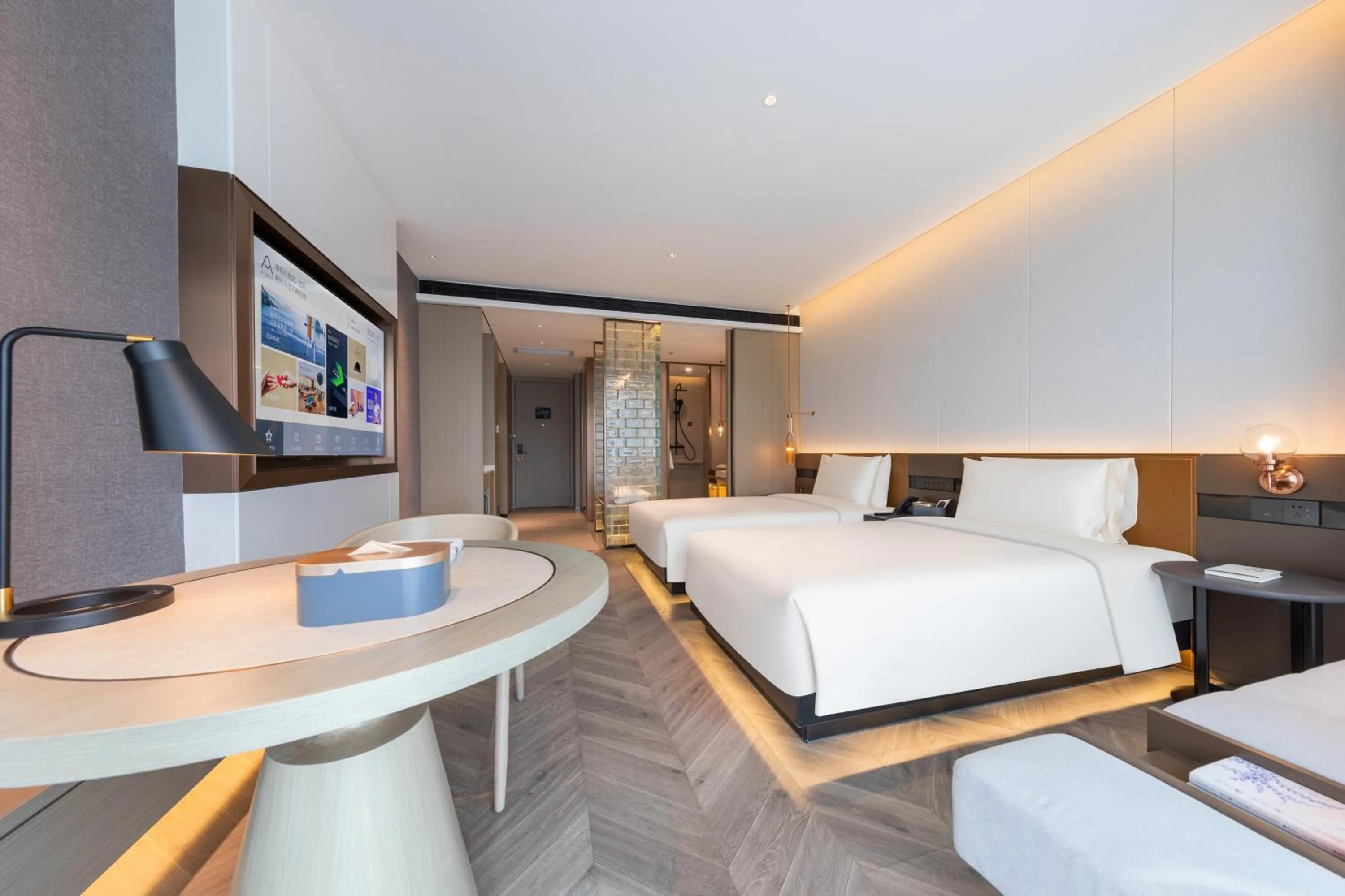 Bed in Atour S Hotel Beijing Daxing International Airport