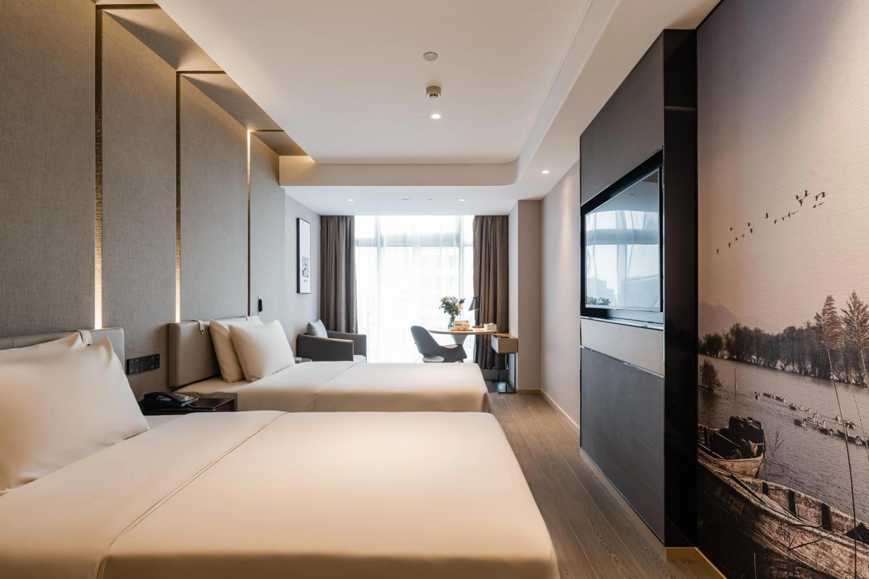 Bed in Atour Hotel Hangzhou West Lake Wulin Plaza North Jianguo Road