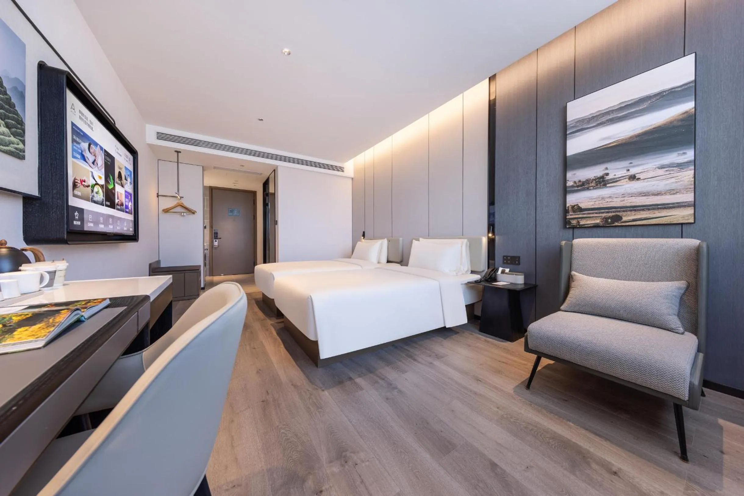 Bed in Atour Hotel Hangzhou Xiaoshan South Railway Station Xiaoshan Road