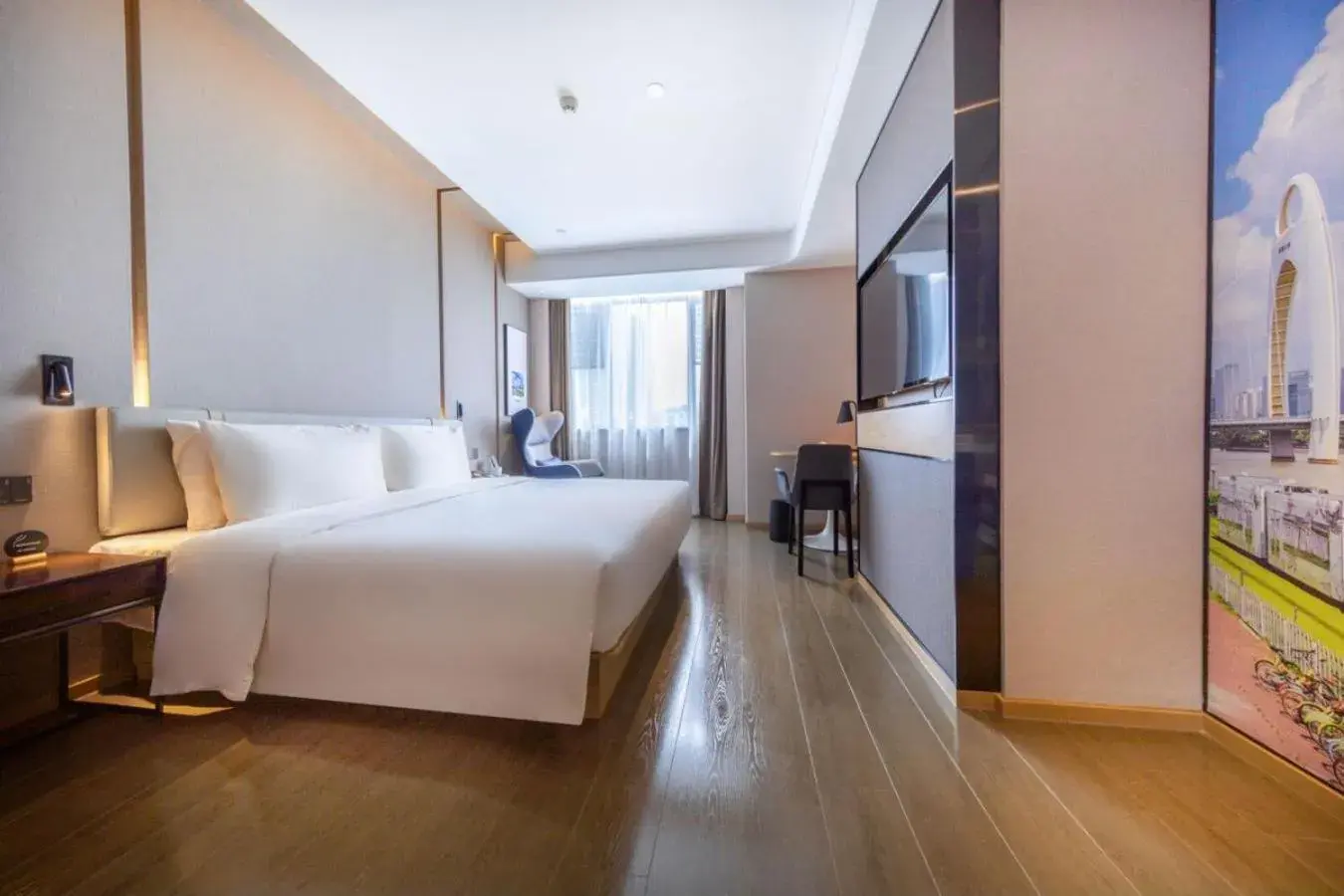 Photo of the whole room, Bed in Atour Hotel Guangzhou Baiyun New Town Jiangxia Metro Station Photo of the whole room, Bed in Atour Hotel Guangzhou Baiyun New Town Jiangxia Metro Station