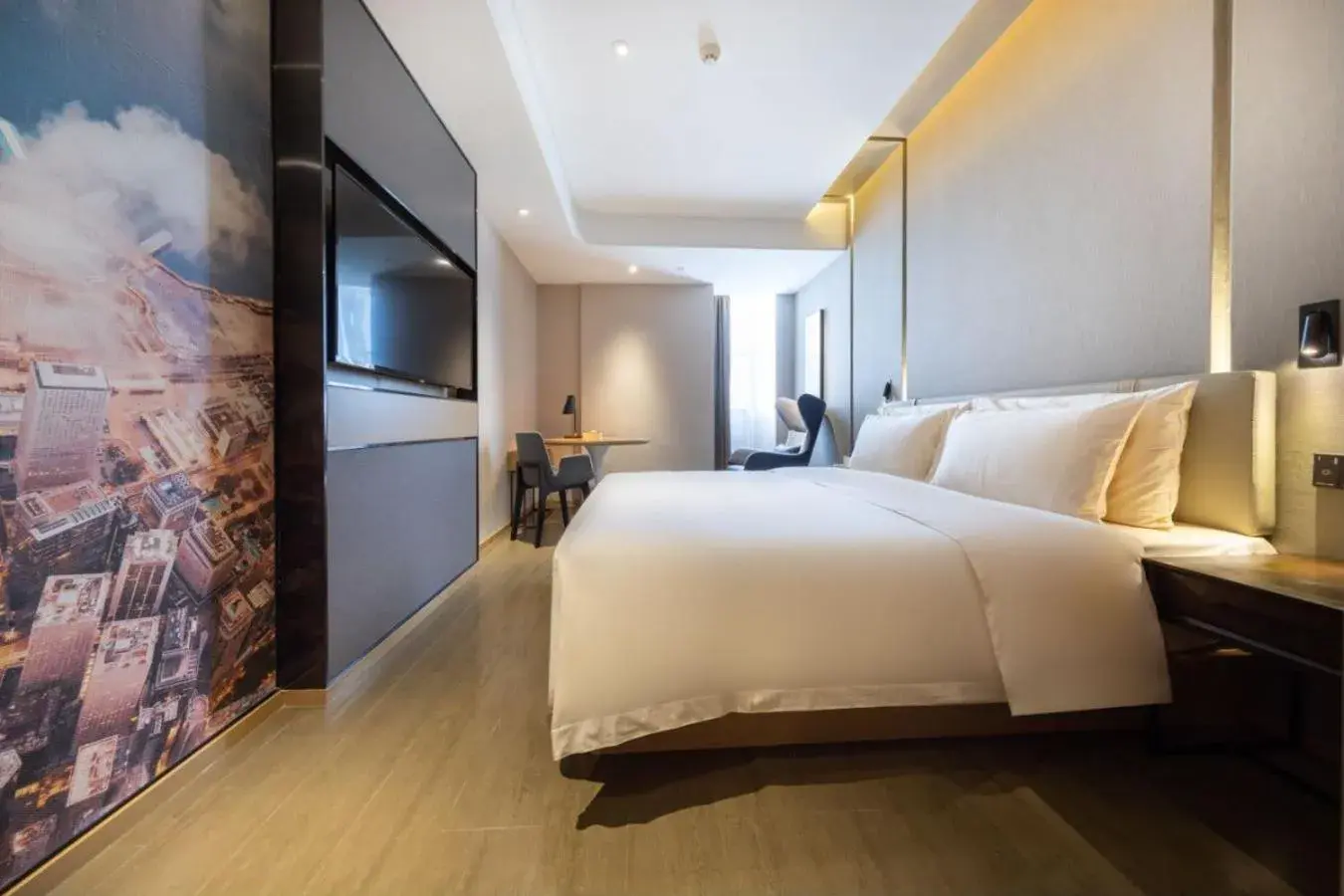 Bedroom, Bed in Atour Hotel Guangzhou Baiyun New Town Jiangxia Metro Station Bedroom, Bed in Atour Hotel Guangzhou Baiyun New Town Jiangxia Metro Station