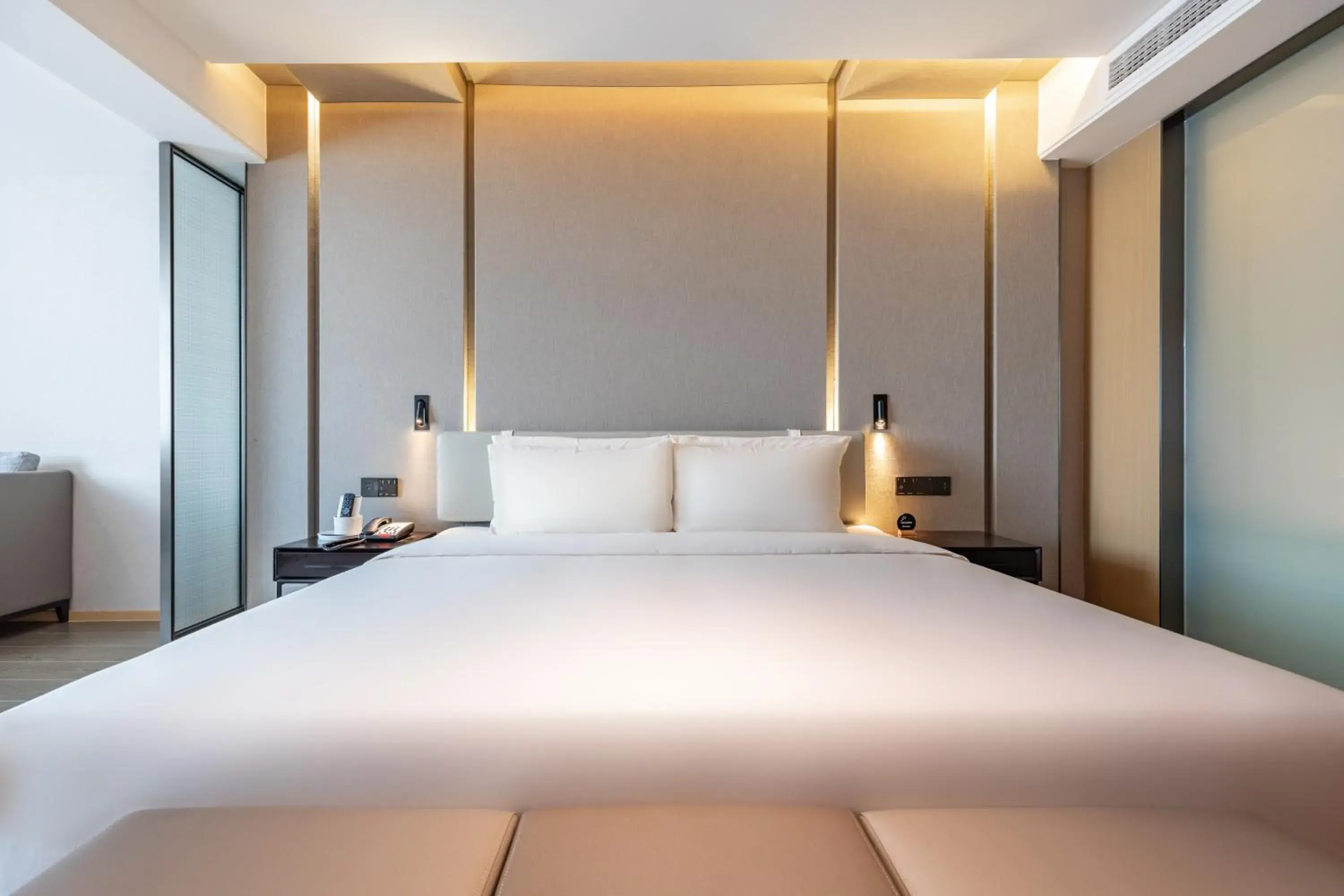 Bed in Atour Hotel Guangzhou Huangpu Luogang Science City Bed in Atour Hotel Guangzhou Huangpu Luogang Science City