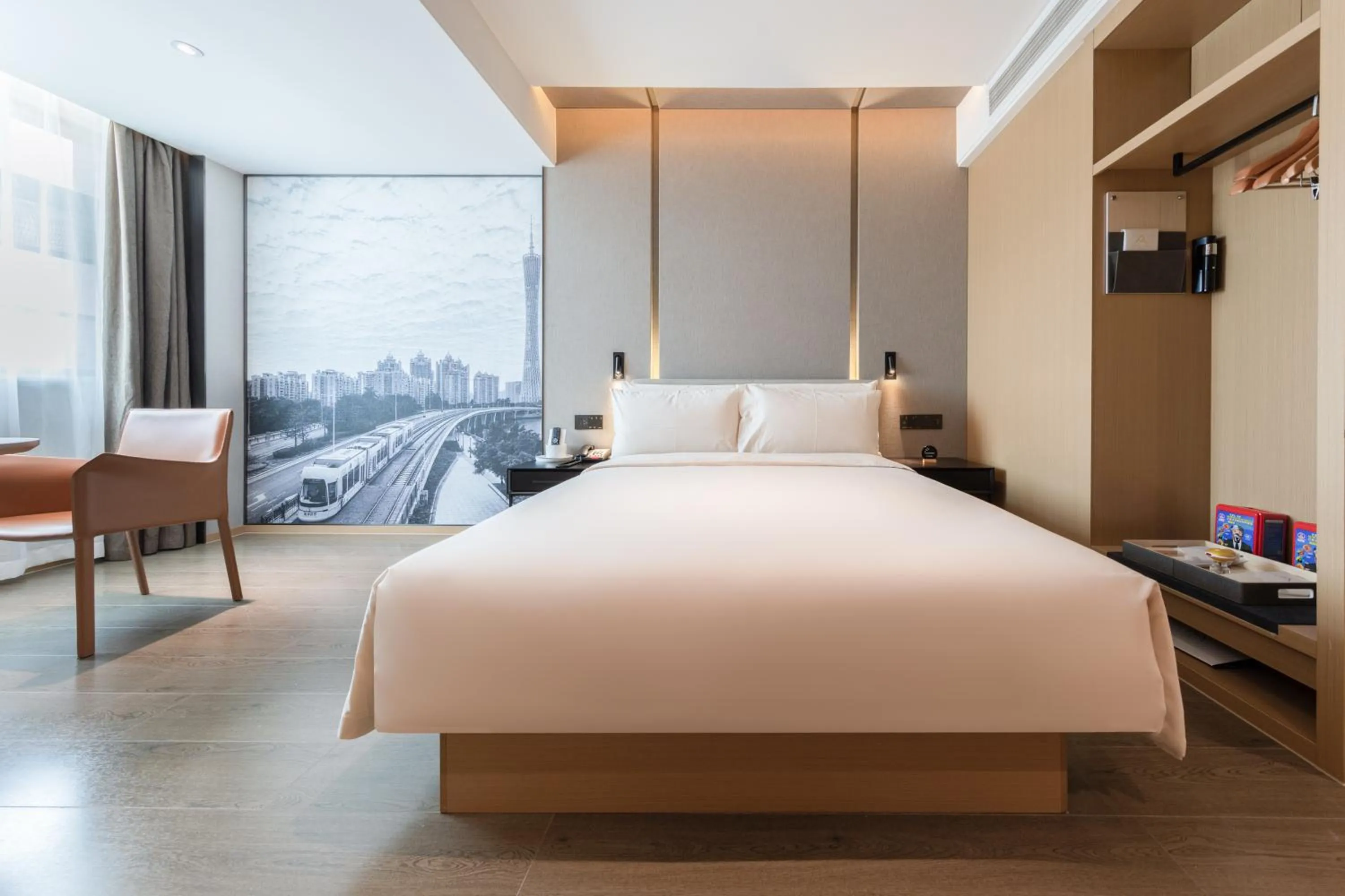 Bed in Atour Hotel Guangzhou Huangpu Luogang Science City