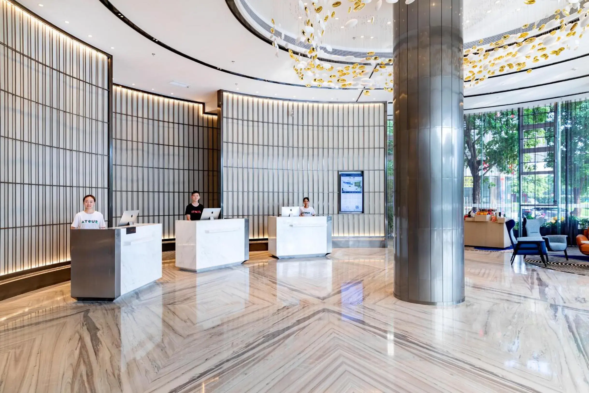 Lobby or reception in Atour Hotel Guangzhou Huangpu Luogang Science City Lobby or reception in Atour Hotel Guangzhou Huangpu Luogang Science City