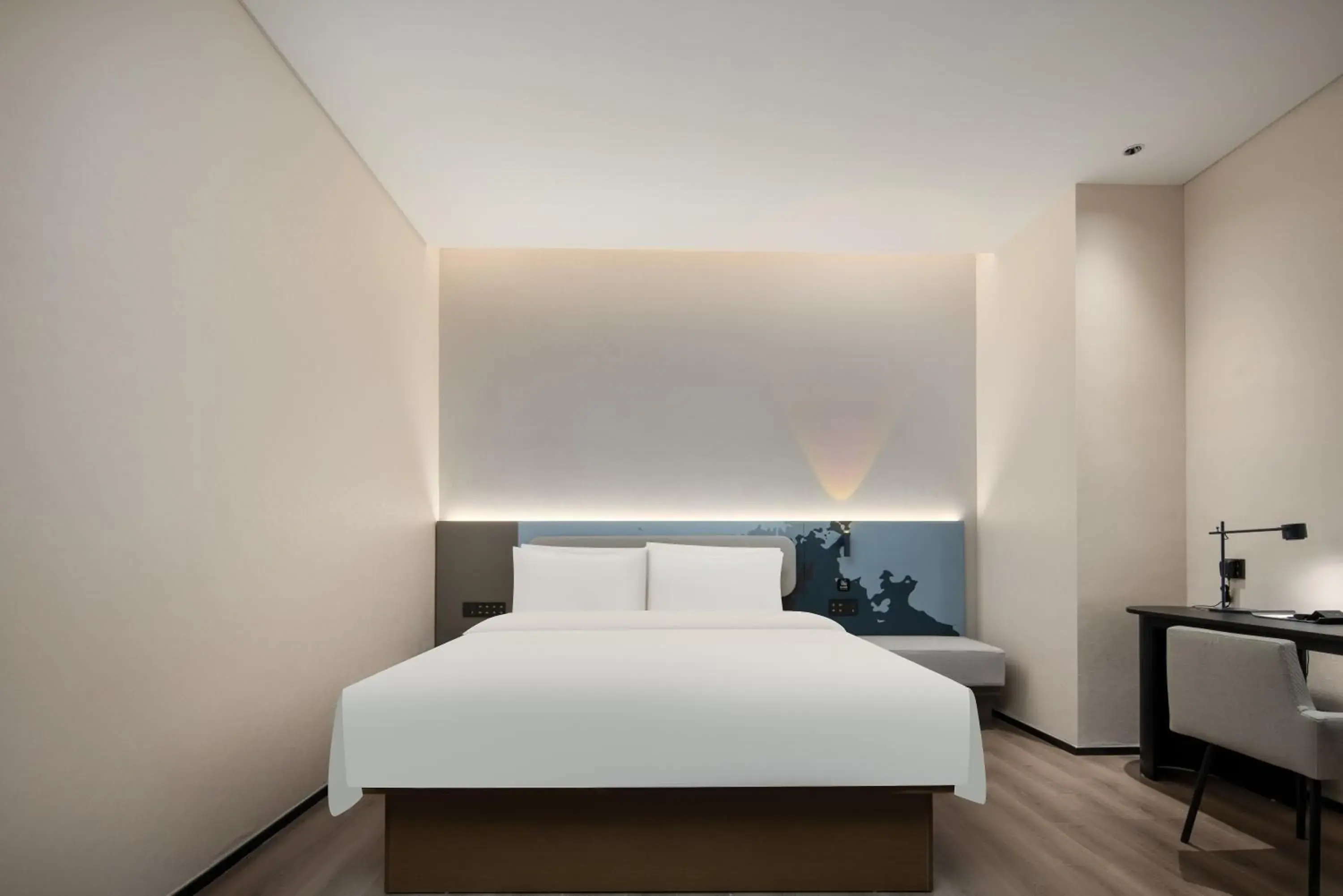 Bed in Atour Light Hotel Guangzhou Pazhou Exhibition Canton Tower Subway Station Bed in Atour Light Hotel Guangzhou Pazhou Exhibition Canton Tower Subway Station