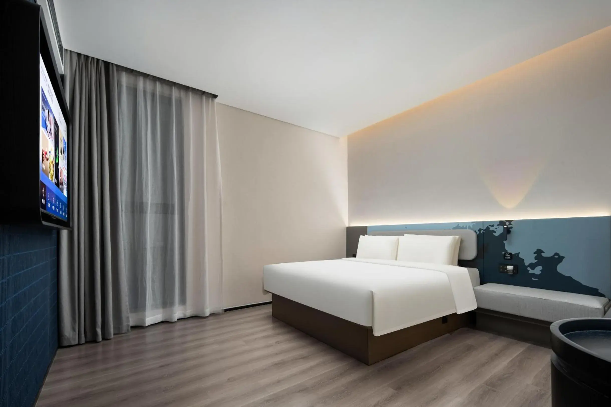 Bed in Atour Light Hotel Guangzhou Pazhou Exhibition Canton Tower Subway Station Bed in Atour Light Hotel Guangzhou Pazhou Exhibition Canton Tower Subway Station