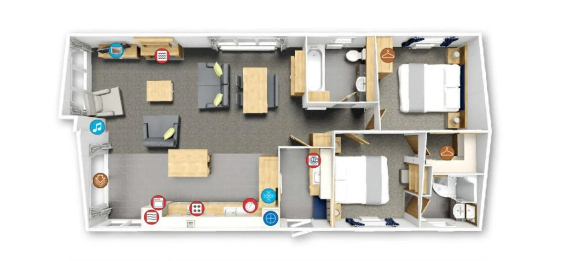 Floor plan in Beach Lodge - 5 minute walk to the sandy beach
