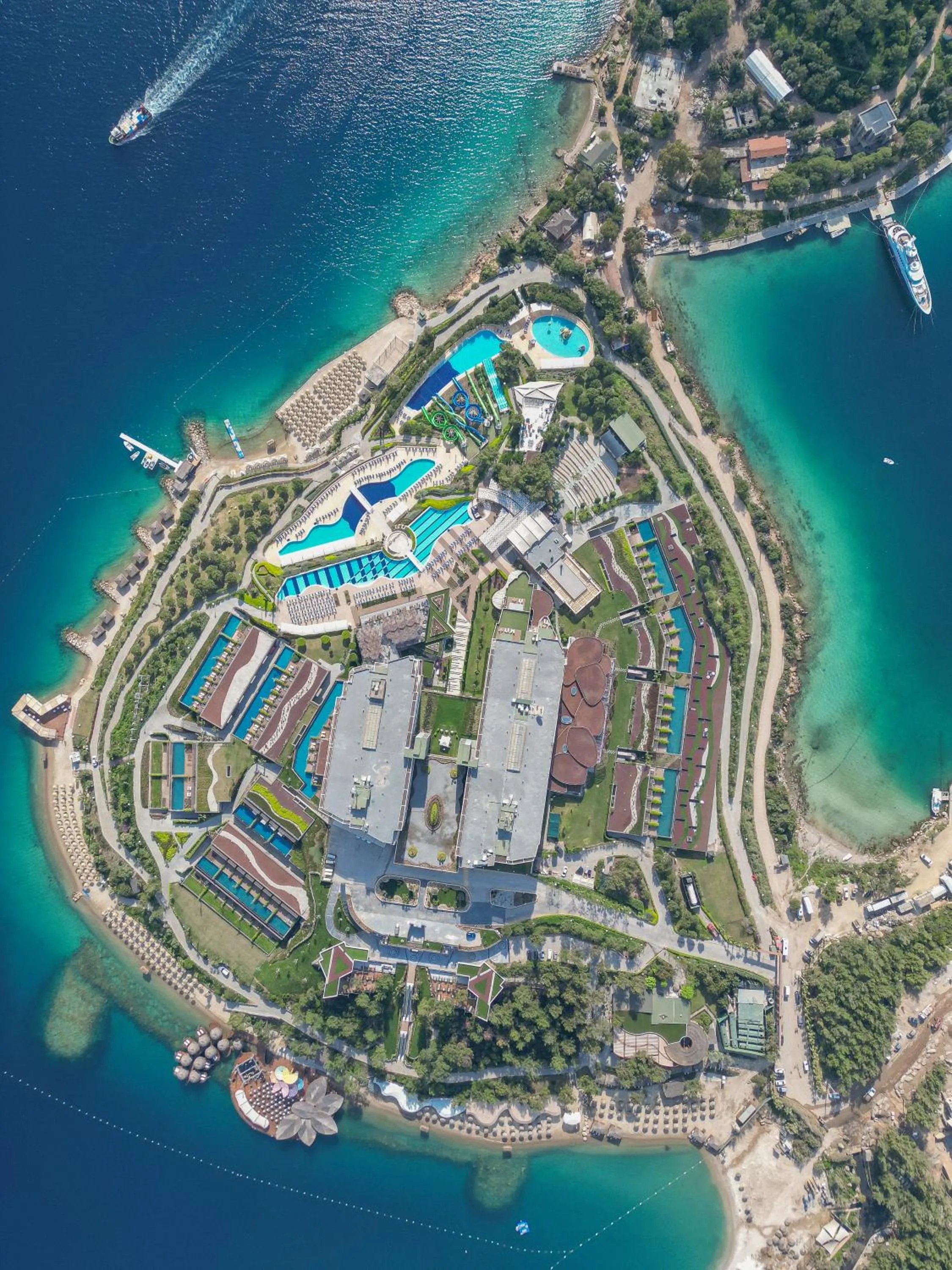 Bird's eye view in La Blanche Island Bodrum